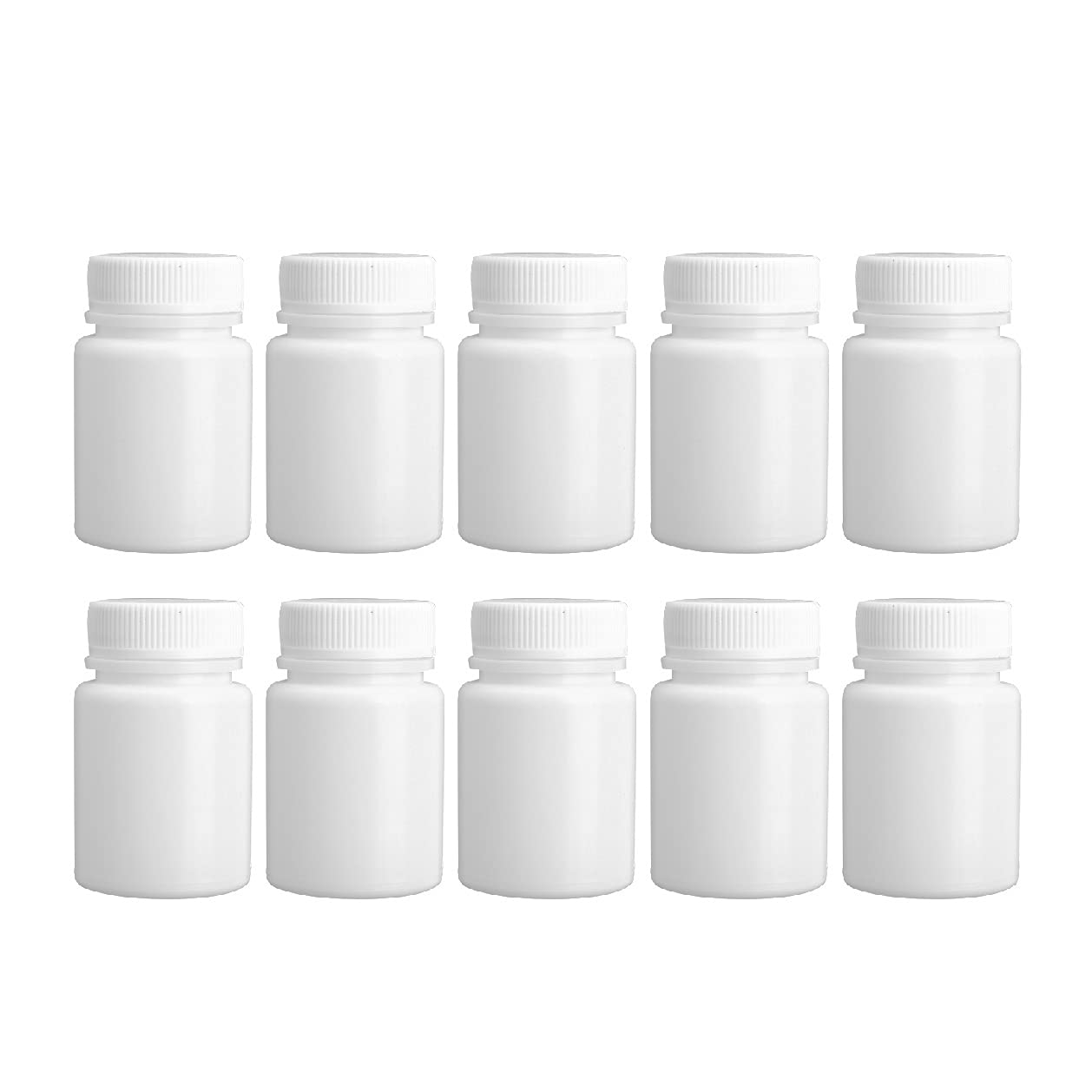 10pcs White 20ml Plastic Pill Storage Containers - Portable Empty Medicine Bottles for Solid Powder & Chemicals | Travel, First Aid, Lab & DIY Organizing