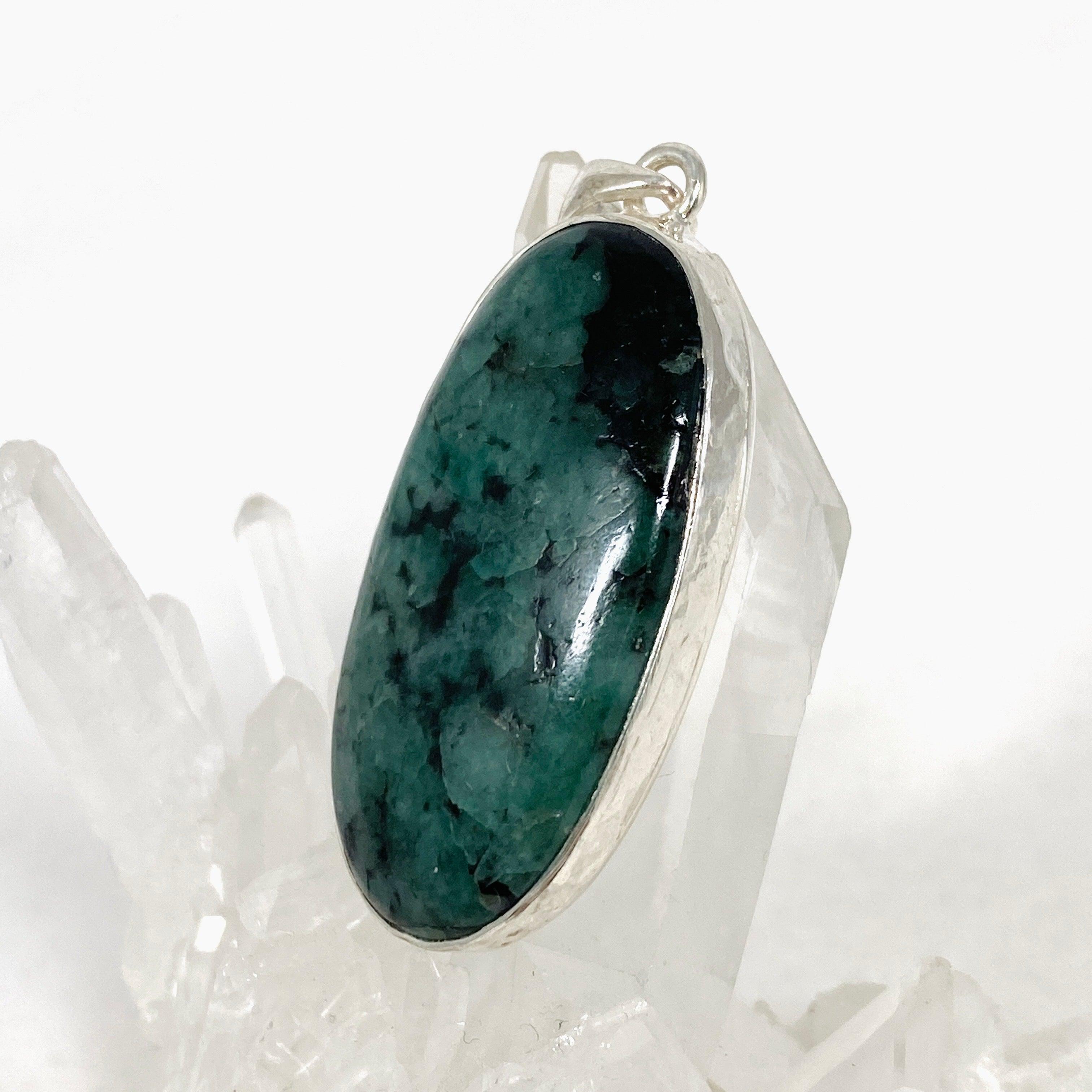 Emerald Oval Pendant Necklace - 14K Gold Plated Elegant Jewelry for Women - Perfect for Weddings, Anniversaries & Special Occasions