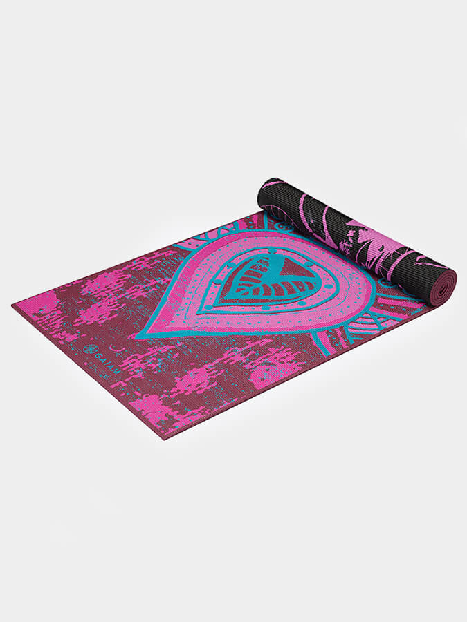 Gaiam Be Free Reversible 6mm Thick Non-Slip Yoga Mat for Women & Men - Perfect for Hot Yoga, Pilates, Home Workouts and Gym Exercises