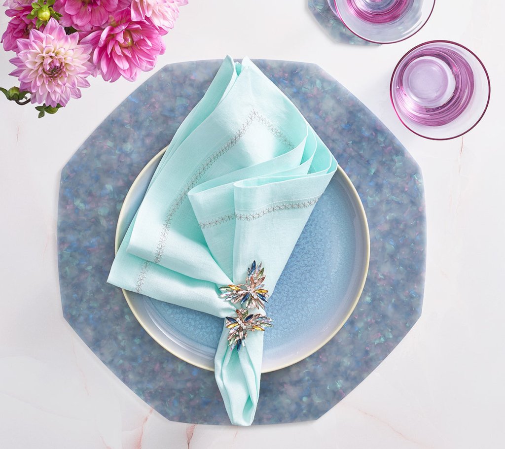 Blue Gem Placemat Set of 4 - Elegant & Durable Table Mats for Dining, Parties & Home Decor