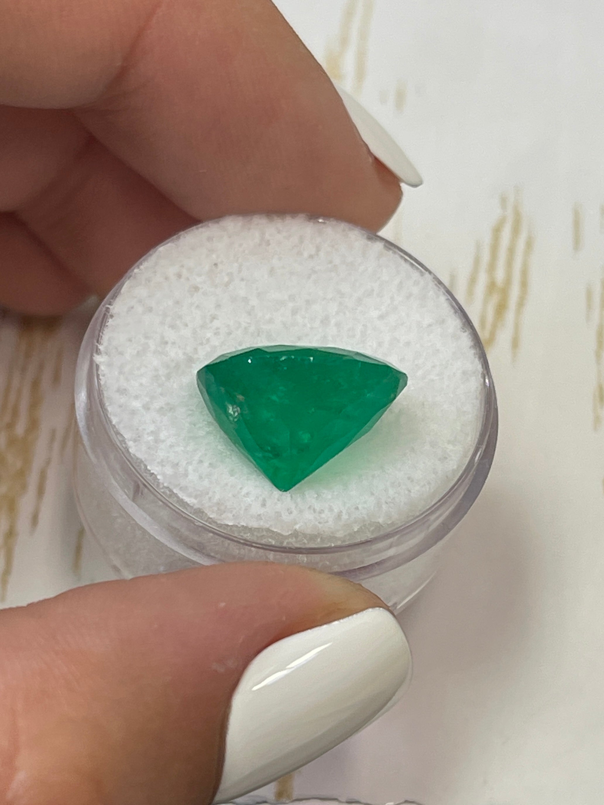 8.29 Carat 14x12mm Deep Green Natural Colombian Loose Emerald Gemstone - Oval Cut for Jewelry Making, Engagement Rings & Luxury Gifts