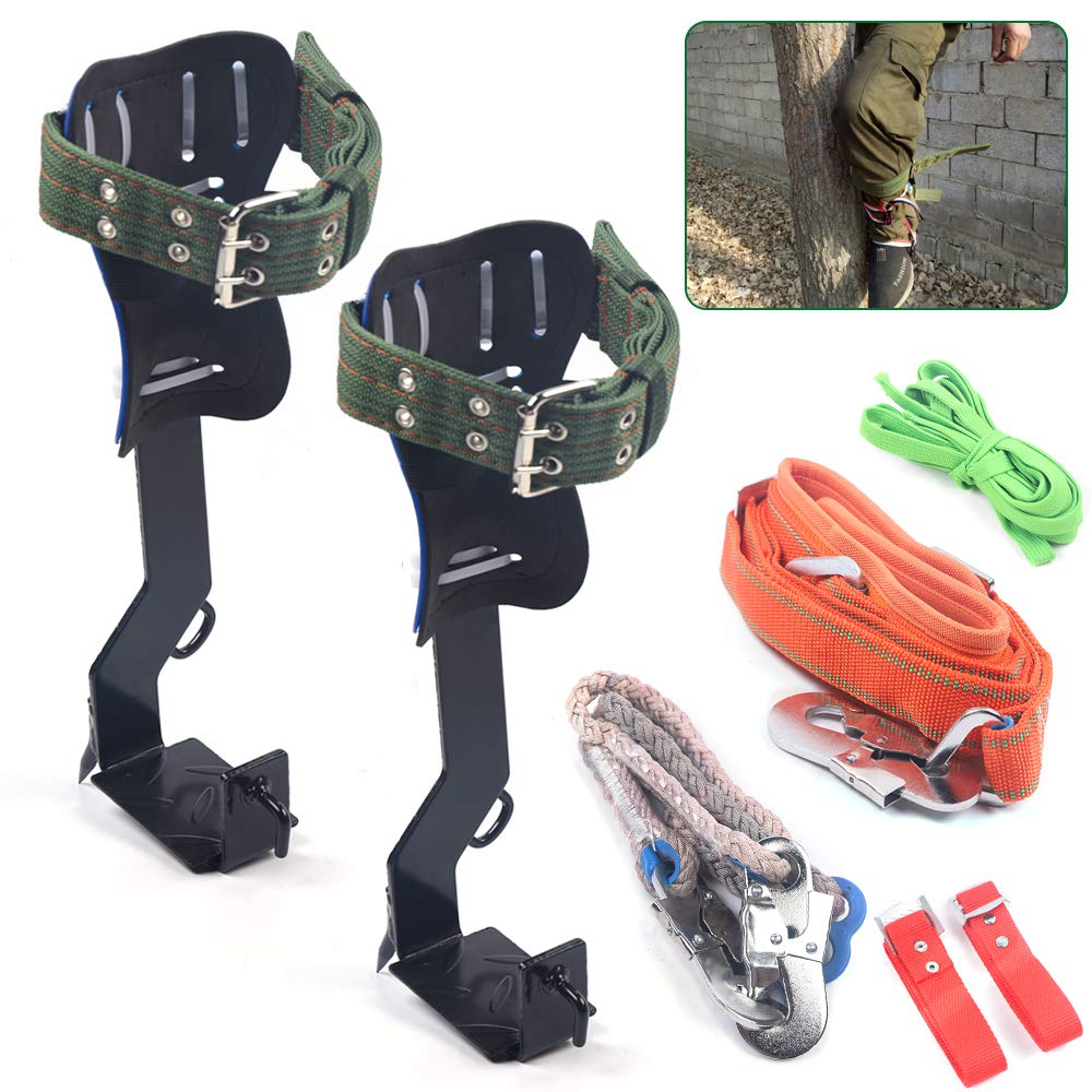 Tree Climbing Spikes Set with Adjustable Safety Belt - Lightweight Portable Climbing Gear for Fruit Picking, Hunting & Arborist Work - Perfect for Outdoor Tree Climbing, Observation & Professional Use
