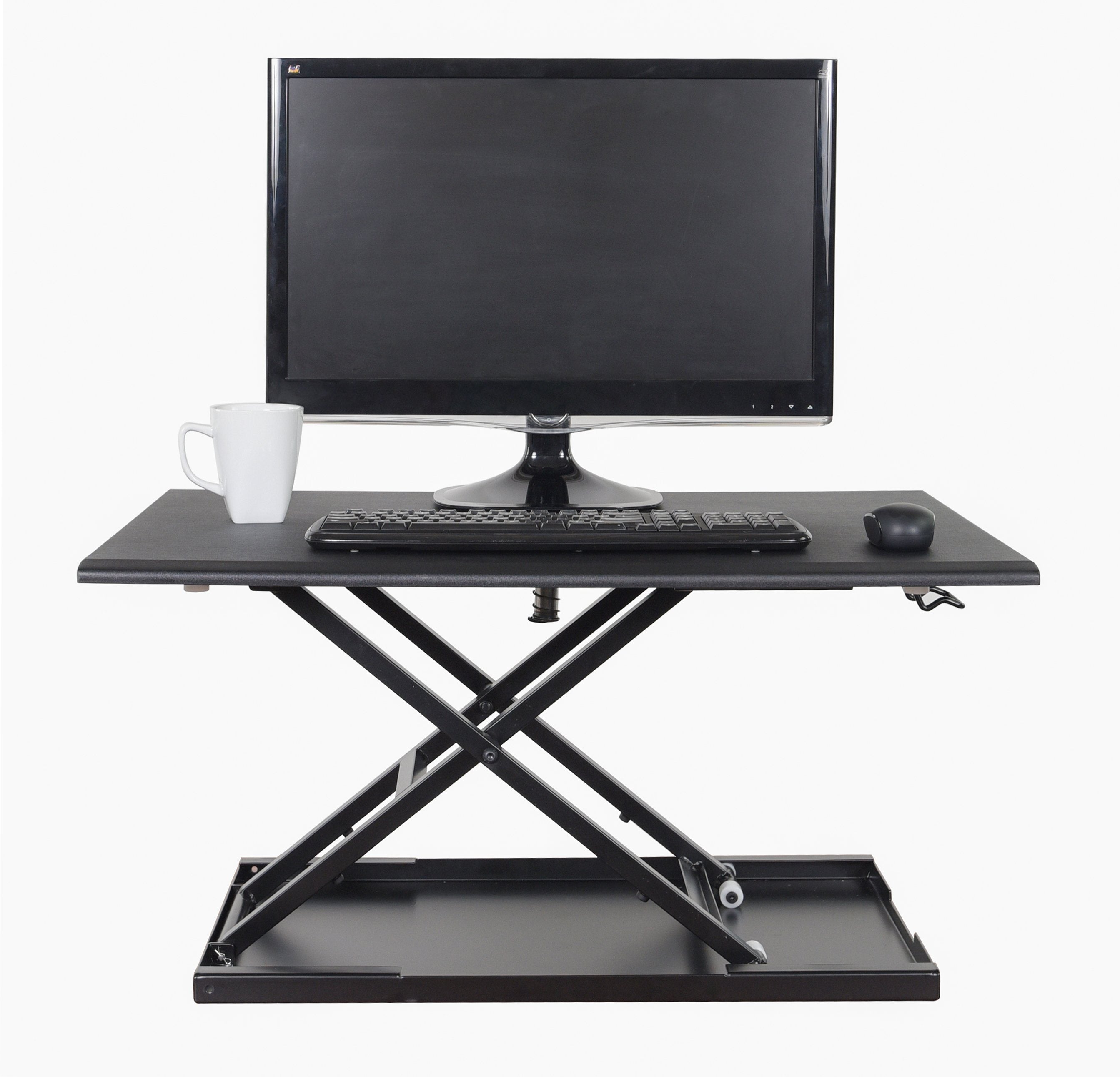 Luxor Adjustable Height Standing Desk - Ergonomic Pneumatic Office Desk for Home & Workspace - Perfect for Remote Work, Gaming & Study