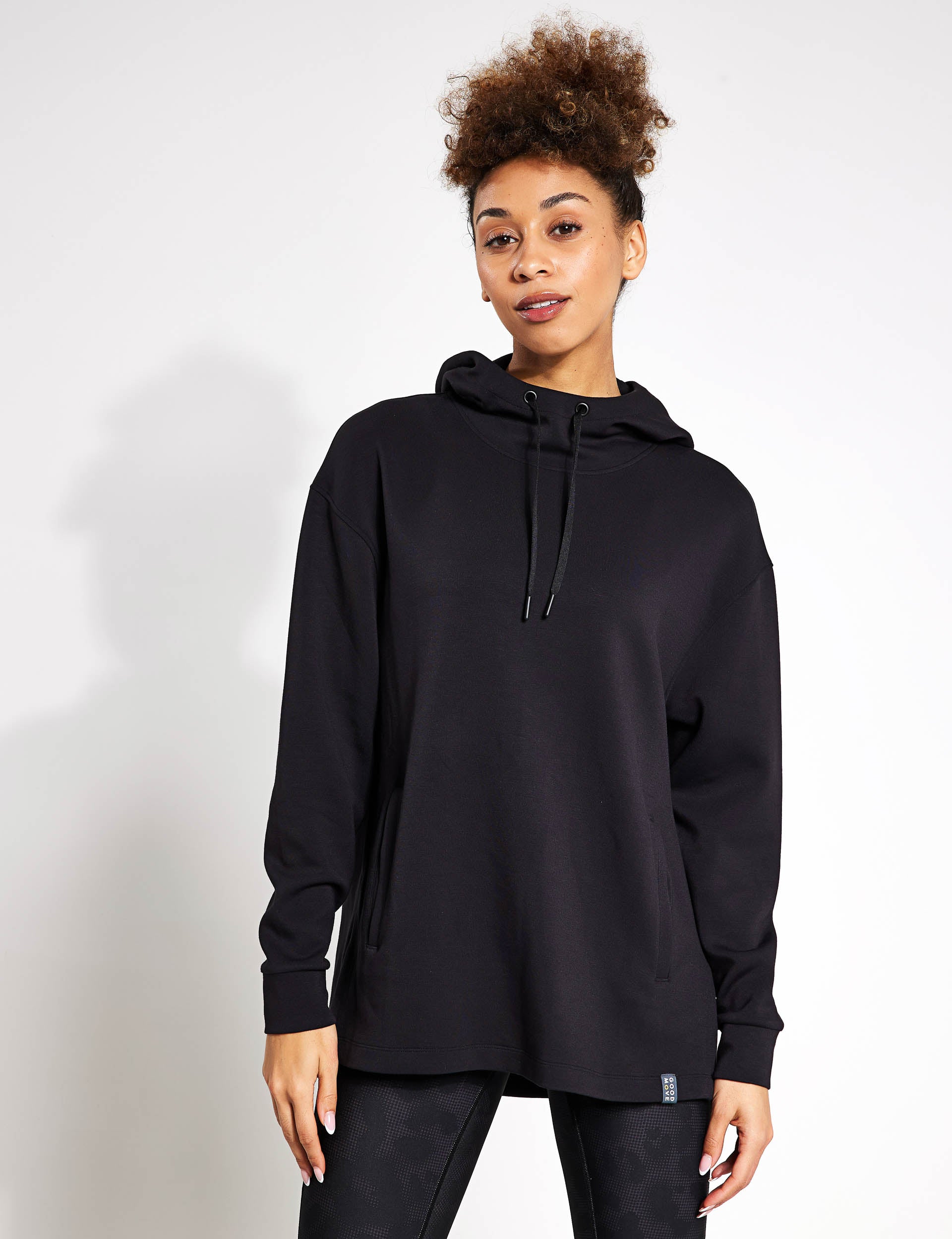 Comfortable Hooded Long Sleeve Yoga Hoodie for Women - Black | Perfect for Yoga, Gym & Lounge Wear