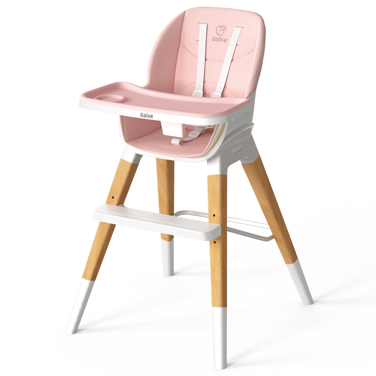 8-in-1 Convertible Wooden Baby High Chair with Tray - Adjustable Toddler Feeding Chair, Booster Seat & Learning Table - Easy to Clean, Space-Saving Design - Perfect for Dining, Homeschooling & Family Time