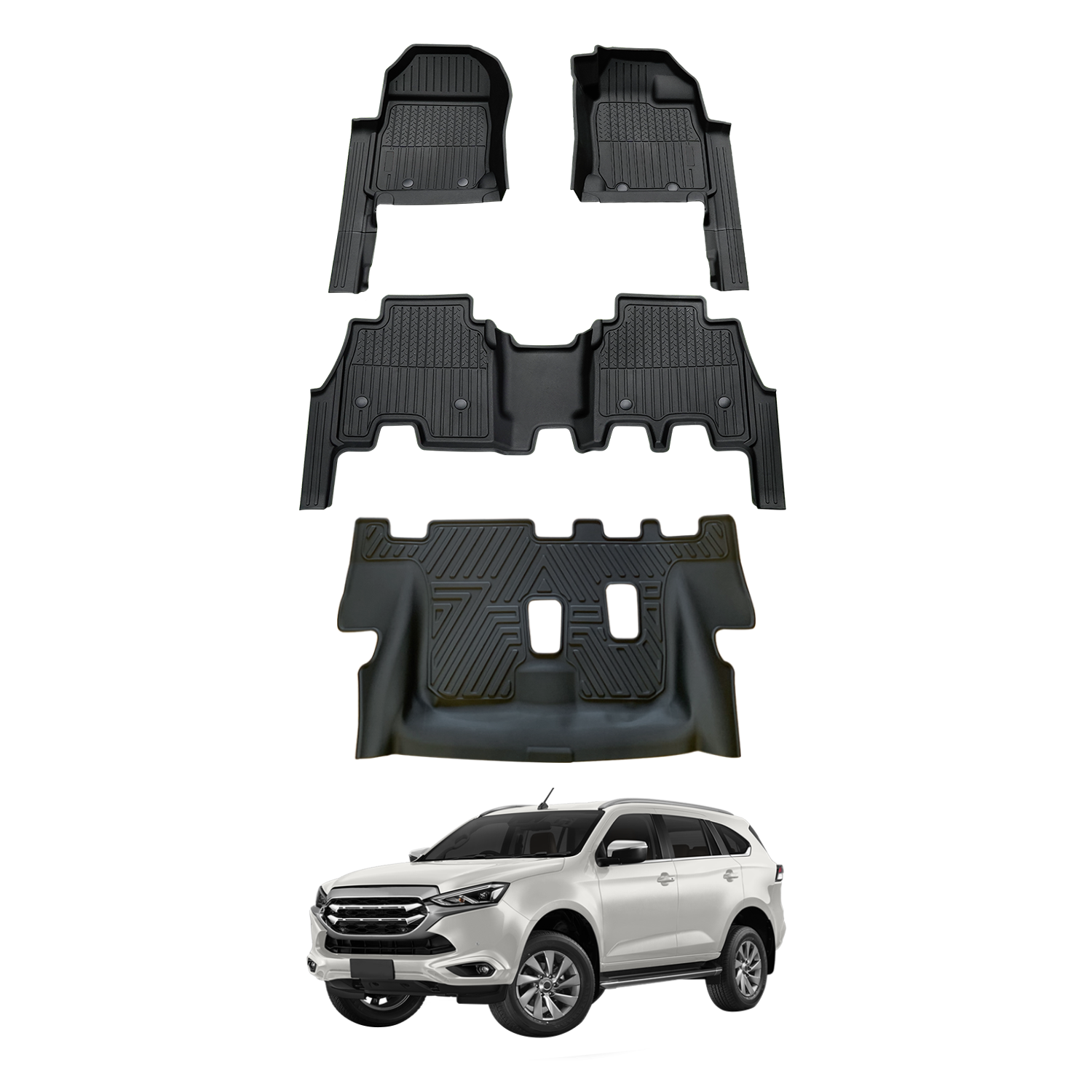 Premium 7D Injection Floor Mats for ISUZU MU-X MUX 2021-2023 | Custom Fit All-Weather Car Mats | Perfect for Off-Roading, Camping & Family Adventures