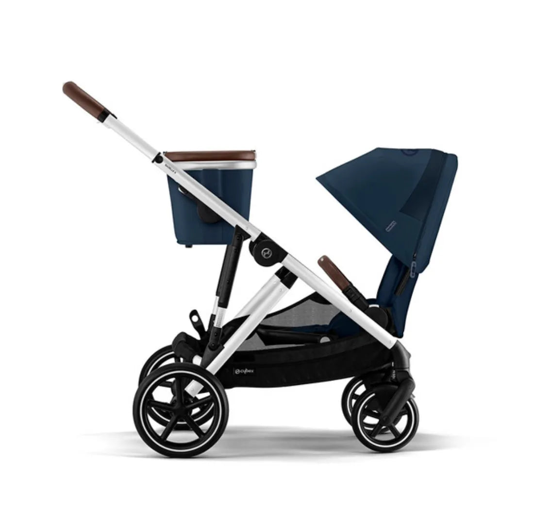 Gazelle S 2023 Lightweight Stroller with Ocean Blue Seat & Silver Frame - Perfect for City Walks, Travel & Everyday Use