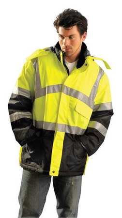 **Heavy Duty Insulated Jacket for Men - 4XL Size, Bright Yellow, 36in Length - Perfect for Winter Outdoor Work, Hunting & Cold Weather Activities**