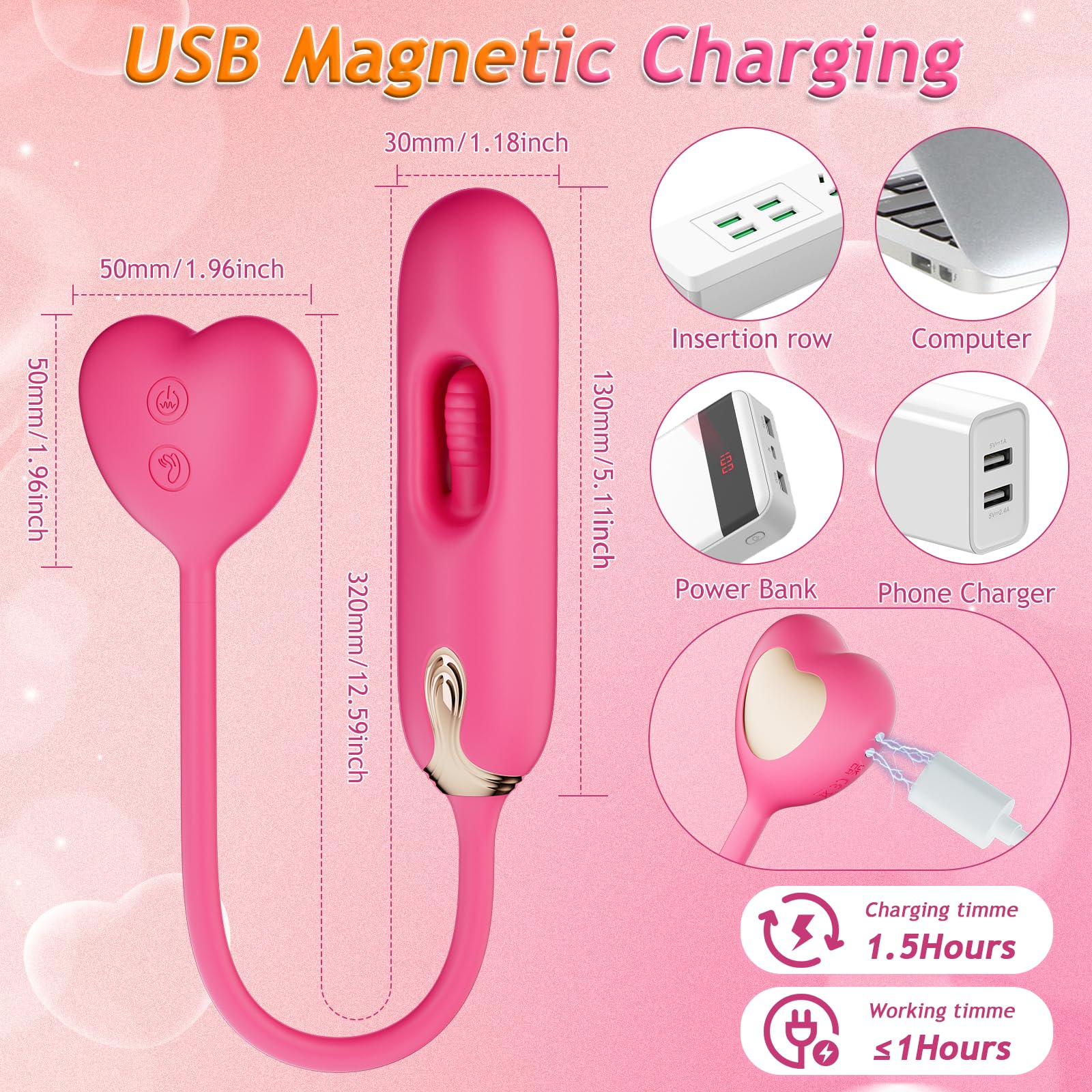 Premium G-Spot Vibrator for Women - 3-in-1 Clitoral Stimulator with 10 Vibration & 10 Tapping Modes, Body-Safe Silicone Adult Toy for Vaginal, Anal & Nipple Play | Perfect for Solo Pleasure, Couples Play & Sensual Exploration