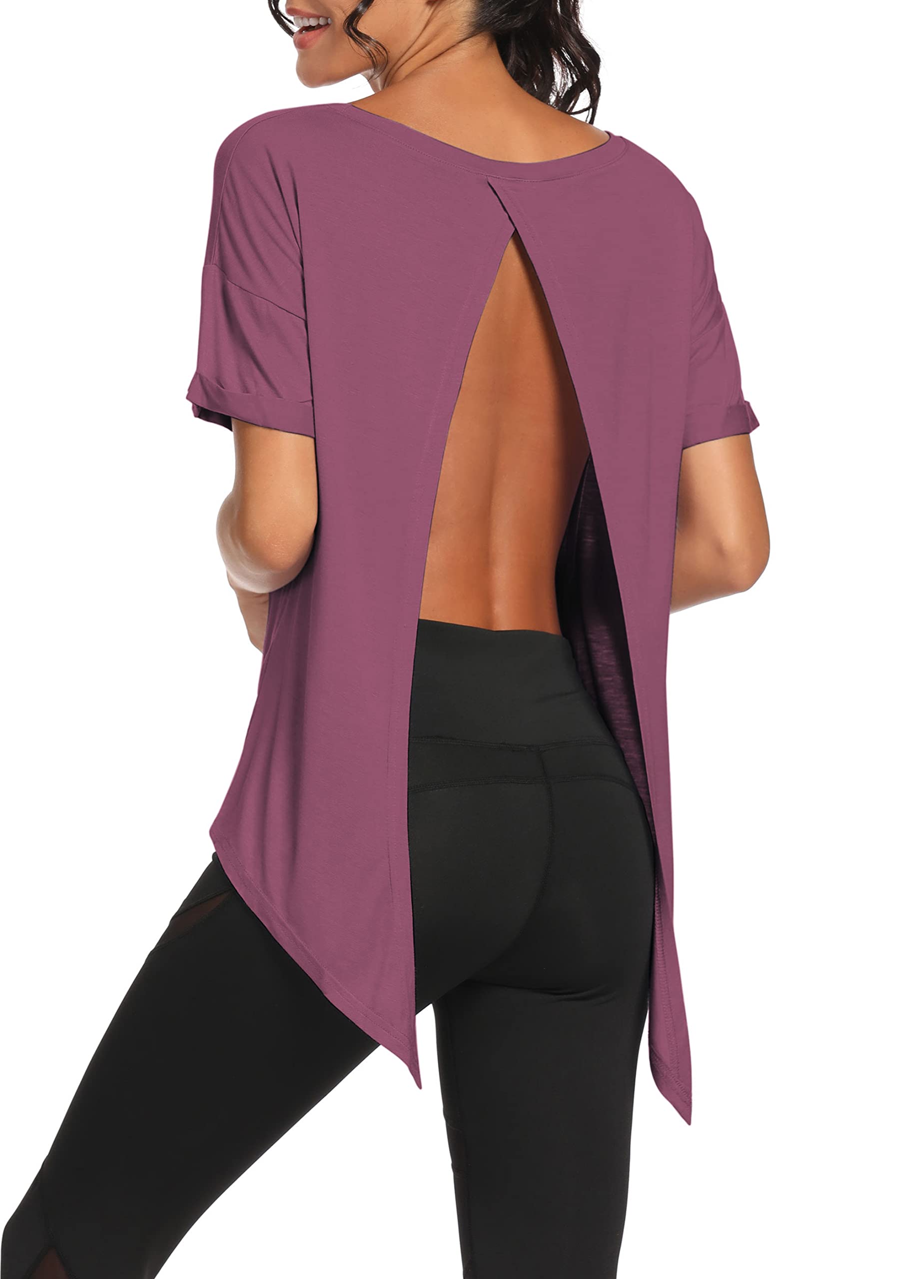 Bestisun Women's Open Back Workout Tops - Gym Athletic Muscle Tank with Tie Back Design | Perfect for Yoga, Running & Fitness Training