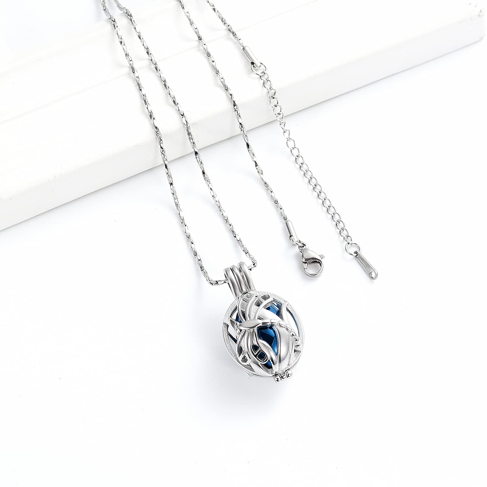 Imrsanl Cremation Jewelry Urn Pendant Necklace - Butterfly & Dragonfly Memorial Keepsake for Human & Pet Ashes - Perfect for Remembrance & Special Occasions