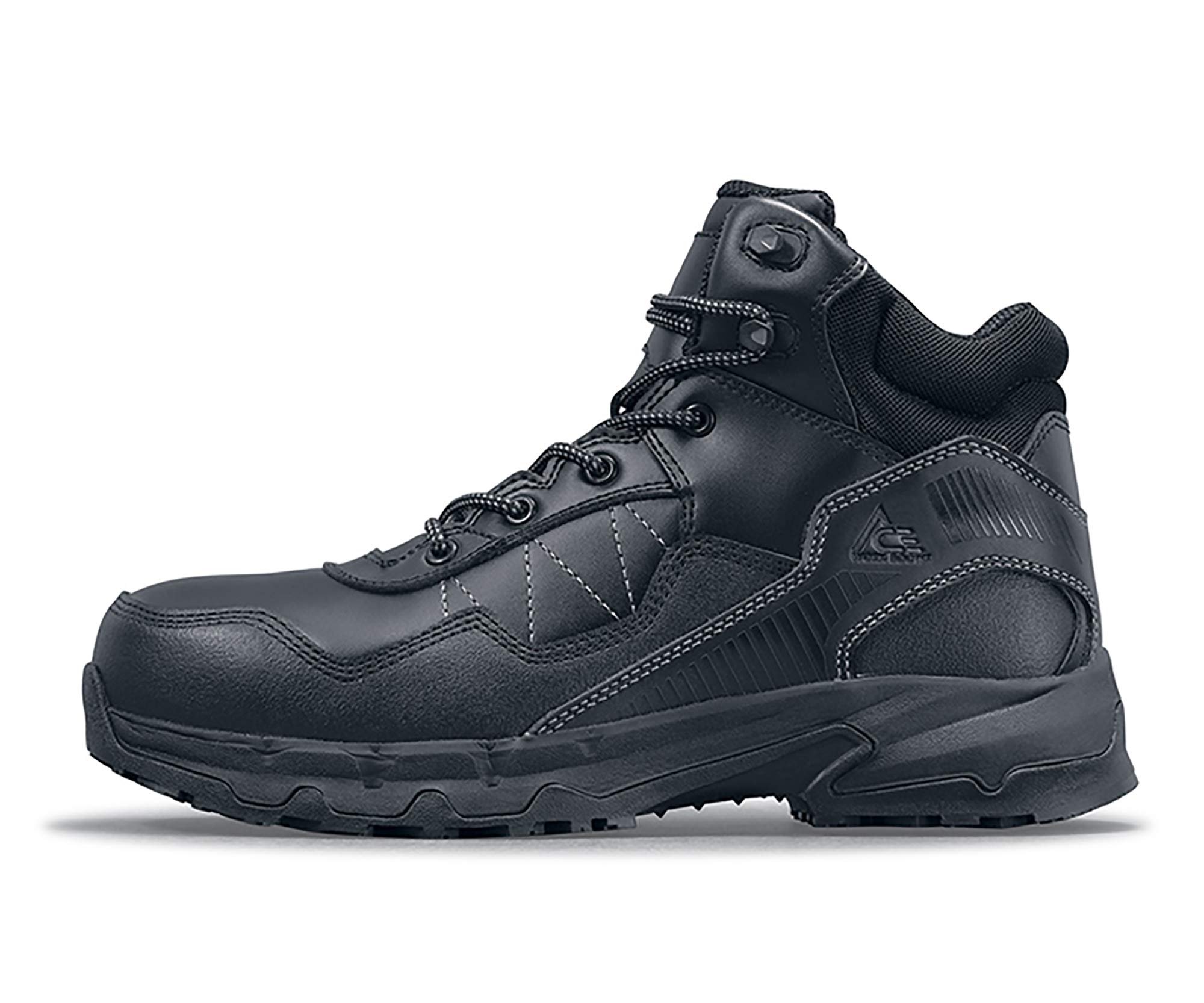 Shoes for Crews Piston Mid Aluminum Toe Unisex Work Shoes - Slip Resistant & Safety Toe Black - Ideal for Construction, Warehouse & Industrial Work