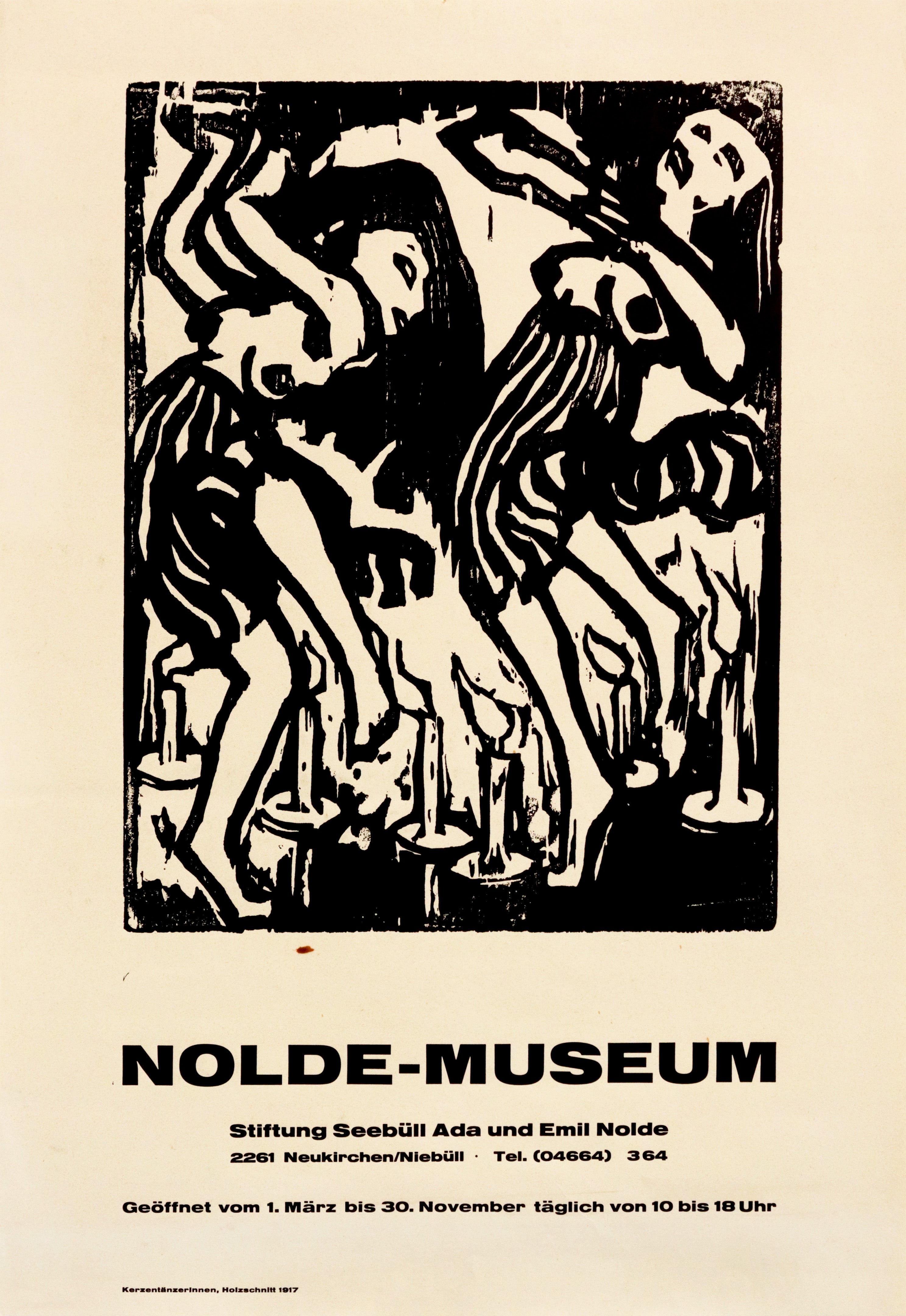 Vintage 1970s German Exhibition Poster - Candel Dancers from Nolde Museum | Retro Art Print for Home Decor, Office & Gallery Wall Display