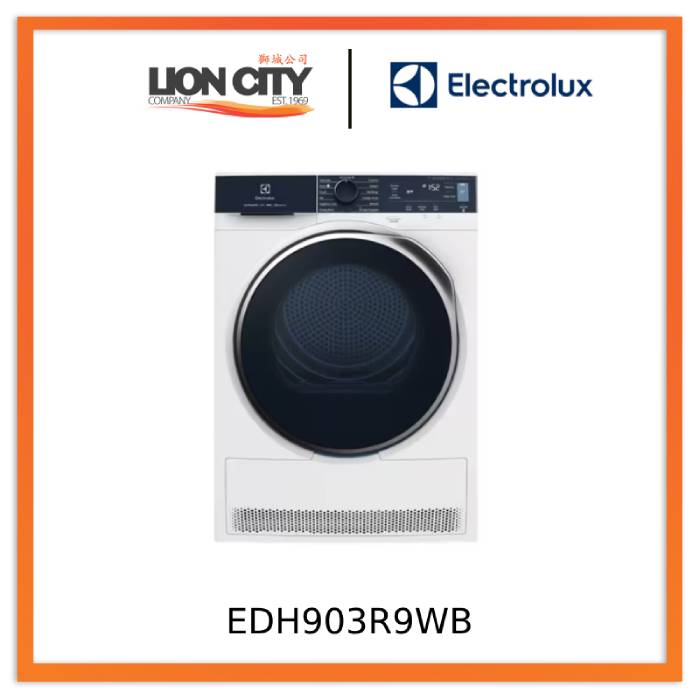 Electrolux EDH903R9WB 9kg UltimateCare 900 Heat Pump Dryer - Energy Efficient, Quiet & Gentle on Clothes - Perfect for Home, Apartment & Laundry Room Use
