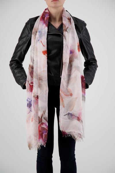 Faliero Sarti Pink Mariaflora Silk Scarf - Luxury Italian Fashion Accessory for Women, Perfect for Gifts, Parties & Everyday Elegance