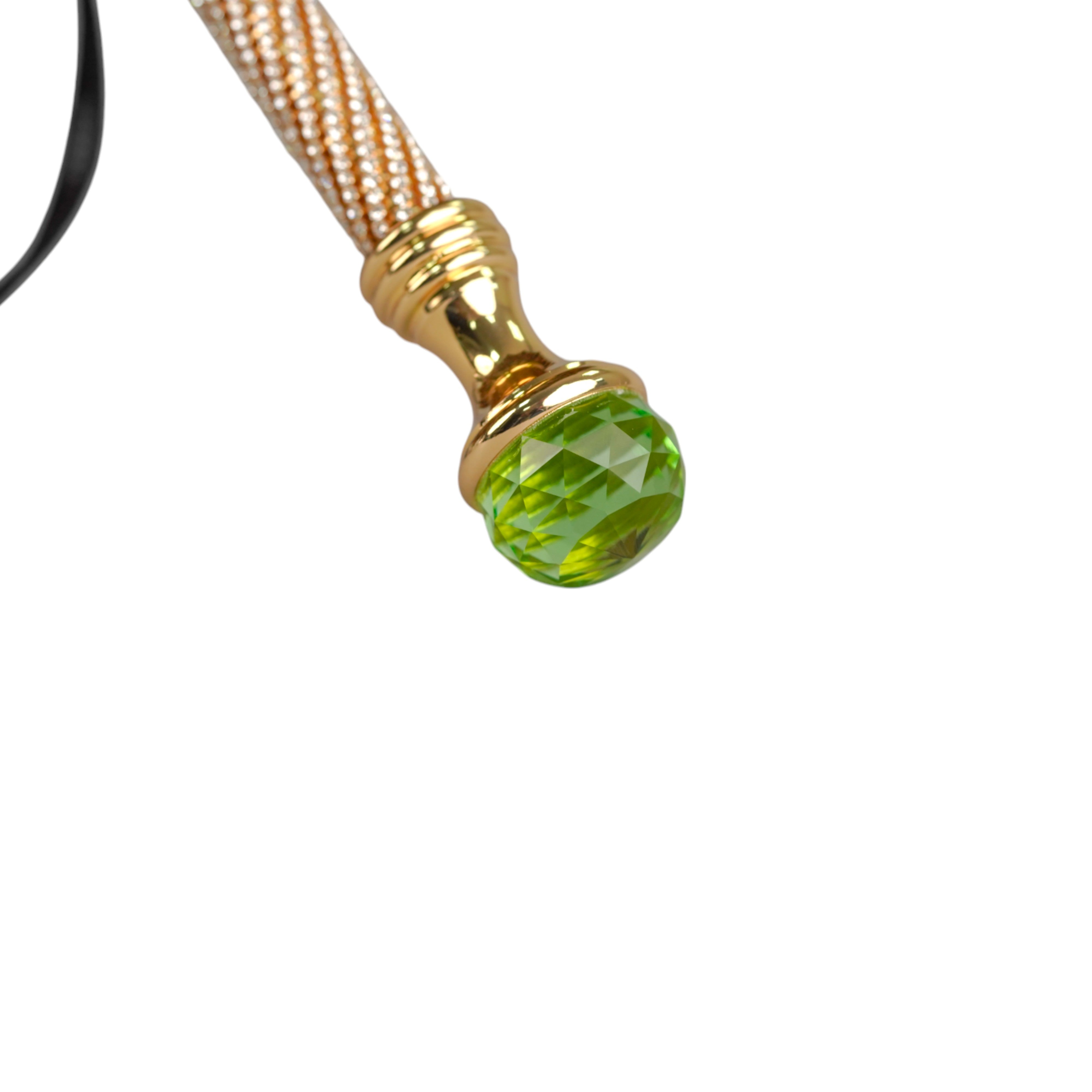 Stylish Teal Leopard Print Umbrella with Green Crystal Handle - Perfect for Fashionable Rainy Days & Outdoor Events