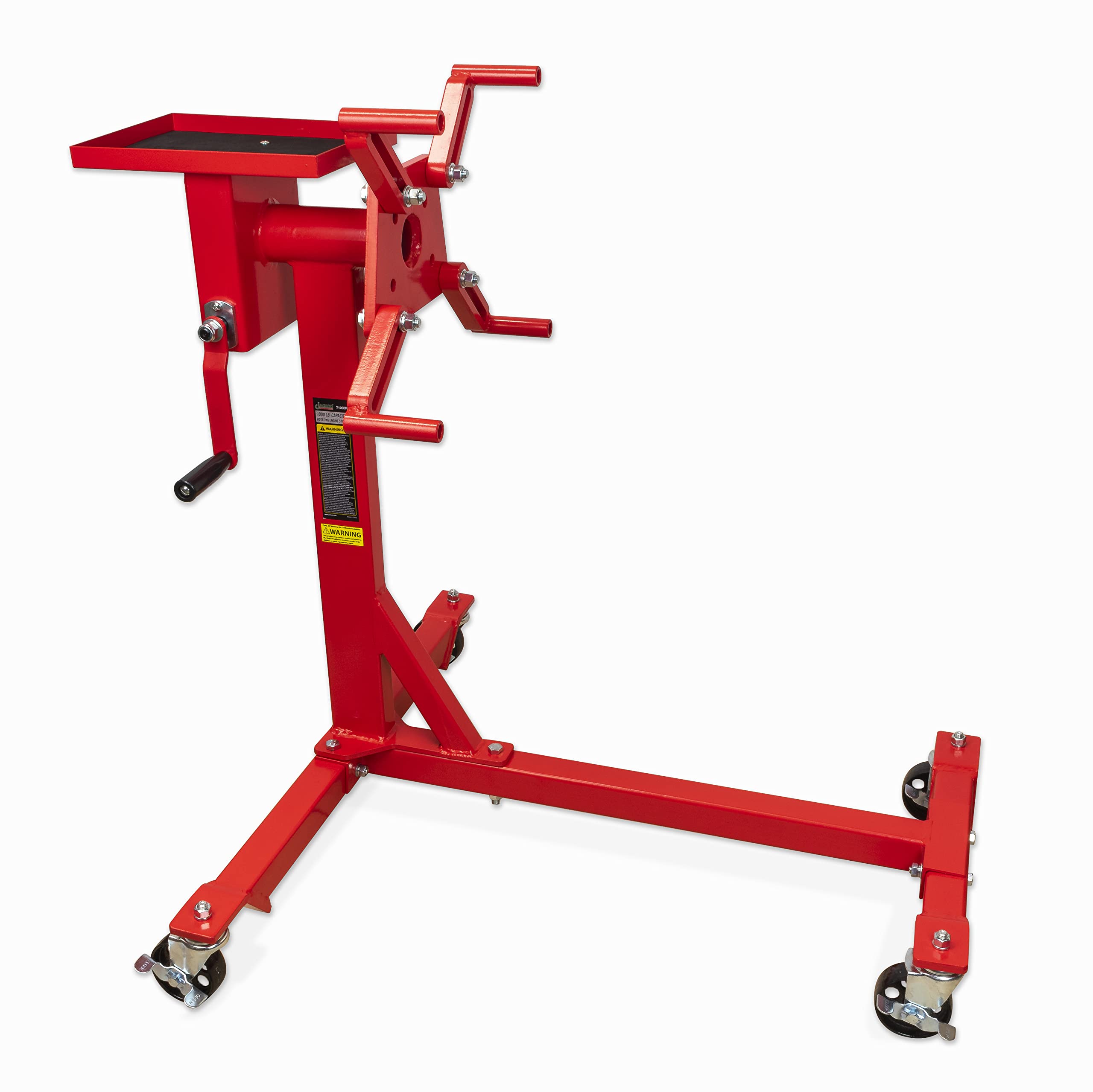 Jackco 1000 lb Capacity Heavy Duty Rotating Engine Stand with Tool Tray - 71000R Engine Stand for Automotive Repair & Engine Rebuilding - Perfect for Mechanics, DIY Car Enthusiasts & Professional Workshops