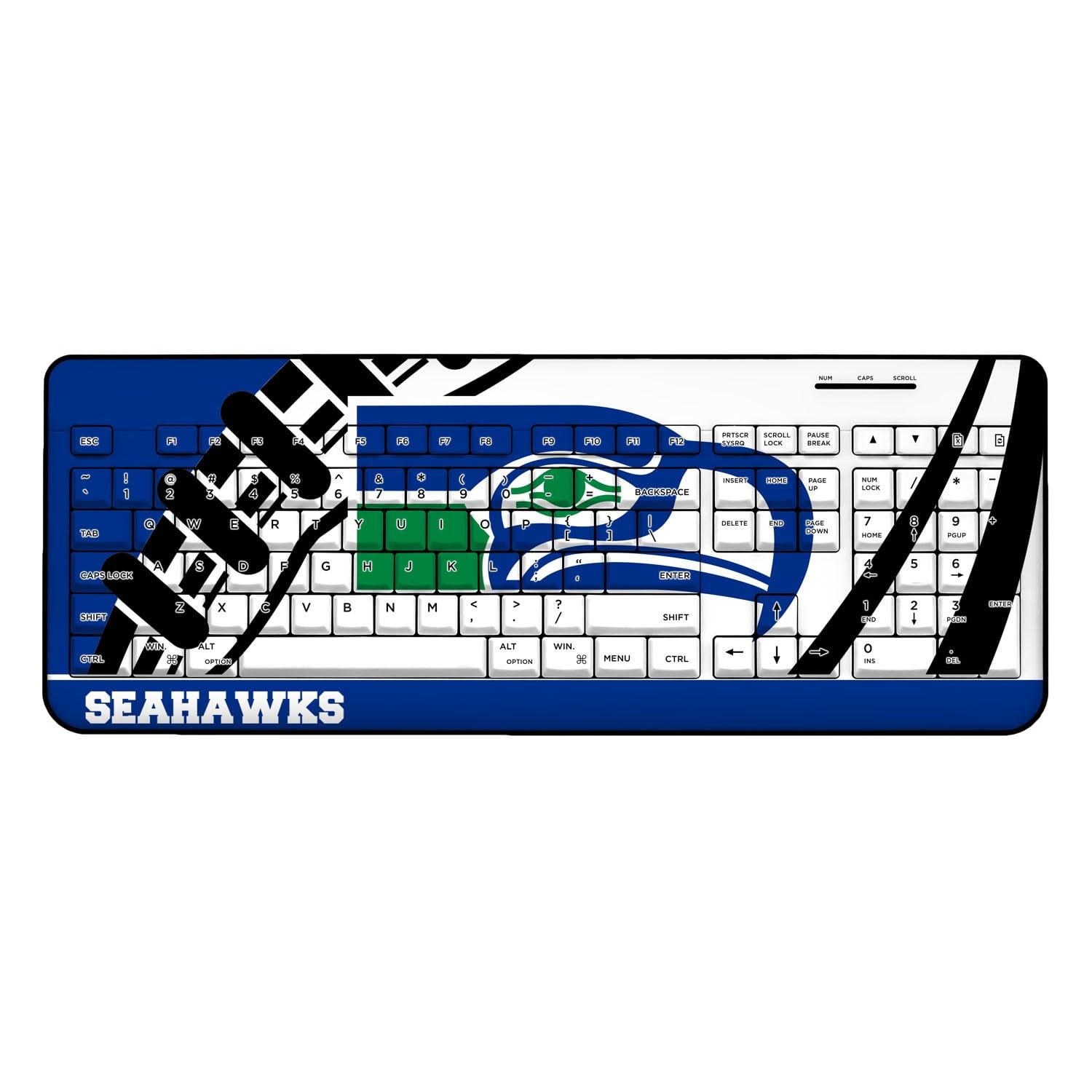 NFL Passtime Design Wireless Keyboard - Ergonomic & Silent for Gaming, Office & Home Use - Compatible with PC, Mac, Laptop & Tablet
