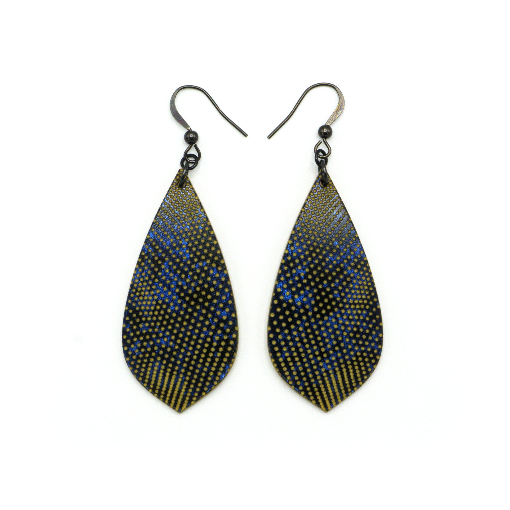 Celestial Blue & Gold Acrylic Earrings - Lightweight & Durable Fashion Jewelry for Women - Perfect for Parties, Weddings & Everyday Wear
