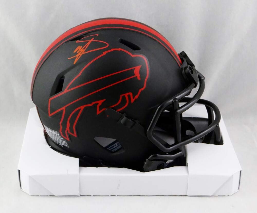 Authentic Stefon Diggs Autographed Buffalo Bills Eclipse Speed Mini Helmet with Beckett COA - Perfect for NFL Collectors, Sports Memorabilia Displays & Fan Cave Decor