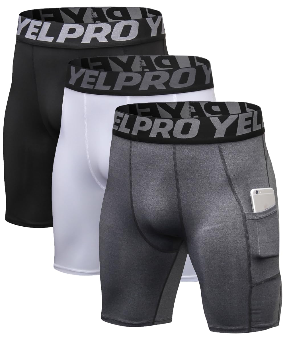 Queerier Men's Compression Shorts 1/3/4 Pack - Breathable Spandex Workout Underwear for Running, Sports & Gym - Moisture Wicking Athletic Base Layer Shorts for Men - Ideal for Workouts, Jogging & Active Lifestyle