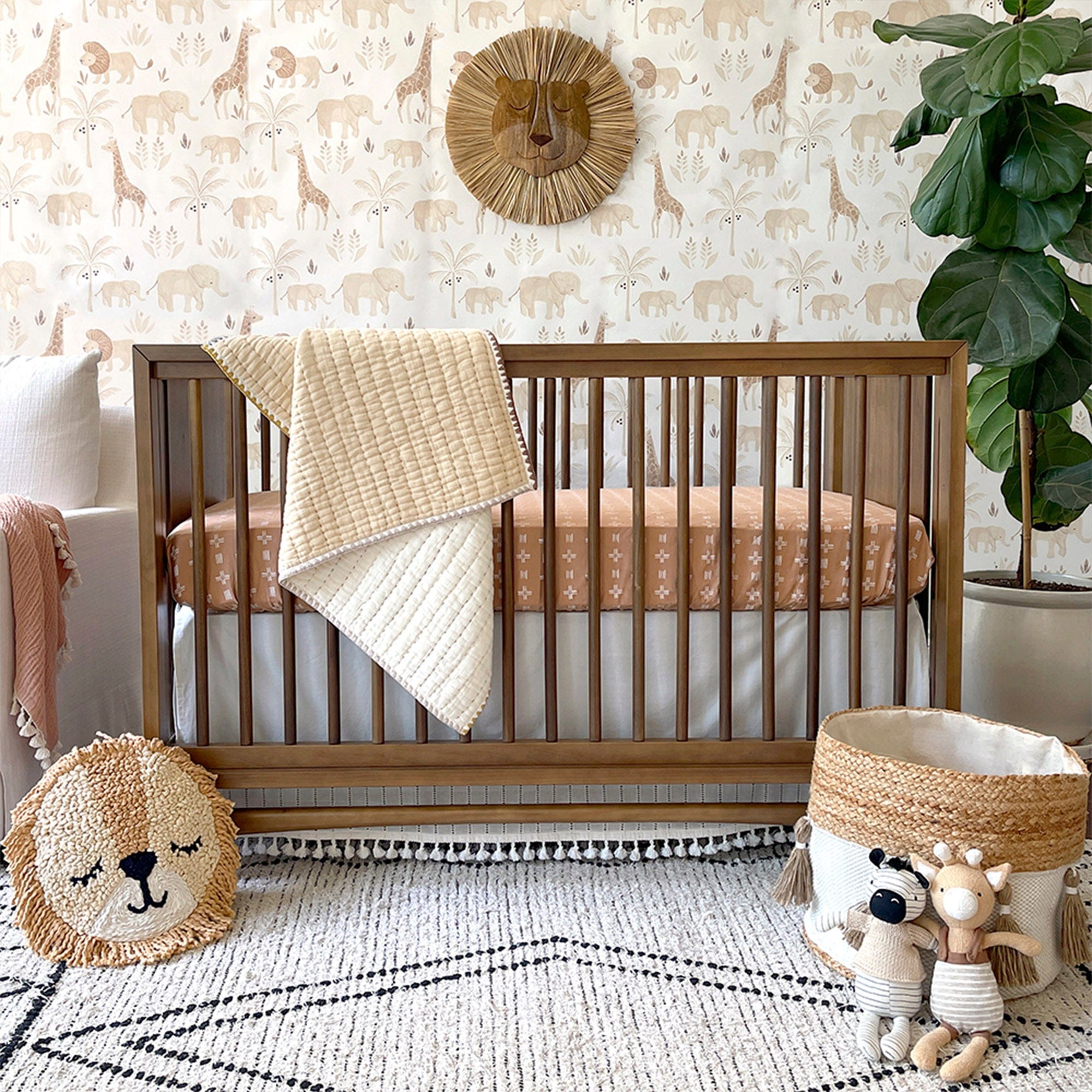 Soft Crane Baby Lion Pillow Cover with Filling & Storage Bag - Cute Nursery Decor for Boys & Girls, Perfect for Baby Showers & Kids Bedroom