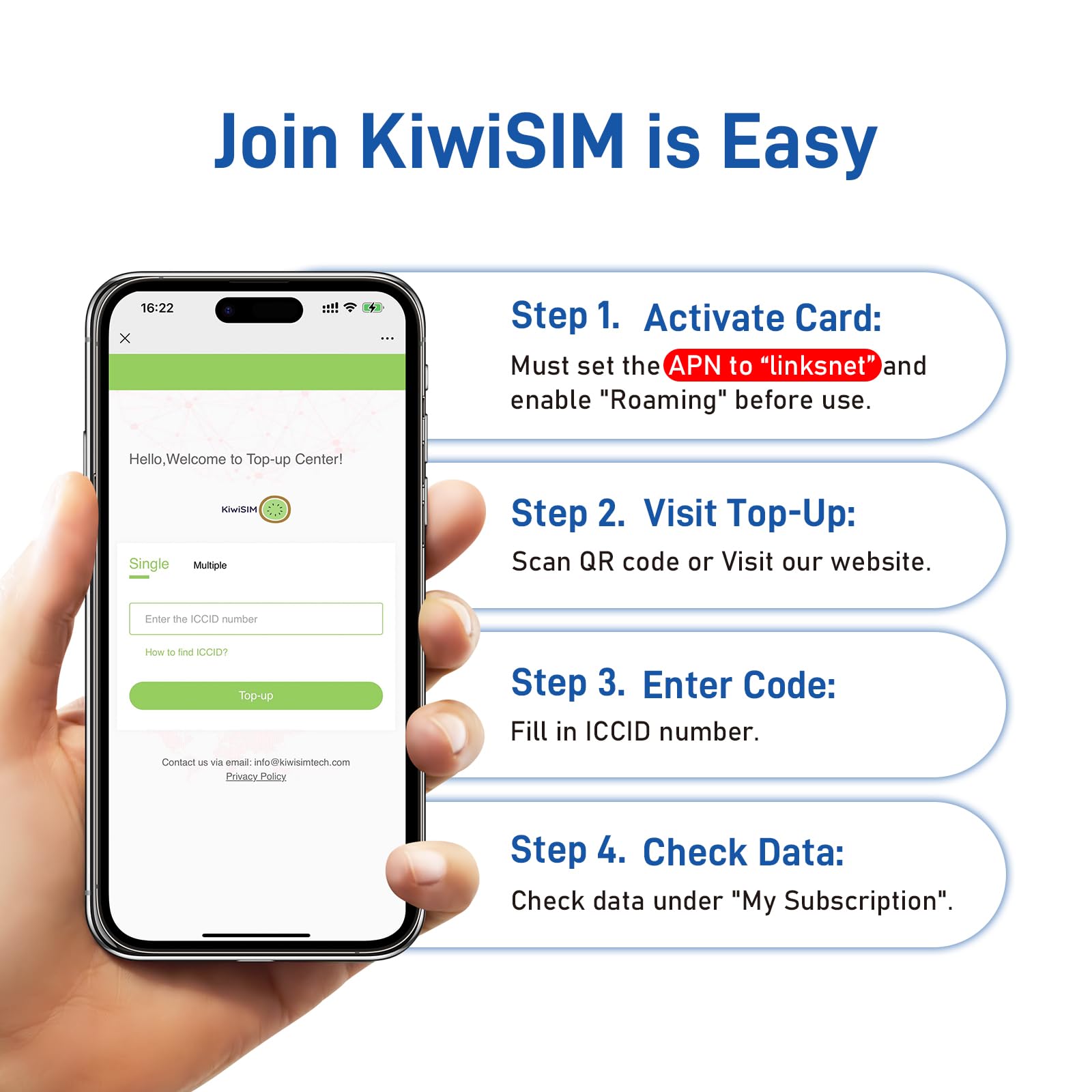 5GB 30-Day Prepaid SIM Card for AT&T, T-Mobile & Verizon - 4G LTE Data Only SIM for Unlocked Devices, IoT, WiFi Hotspots, GPS Trackers & Mobile Routers - No Contract Required - Perfect for Travel, Remote Work & Connected Devices