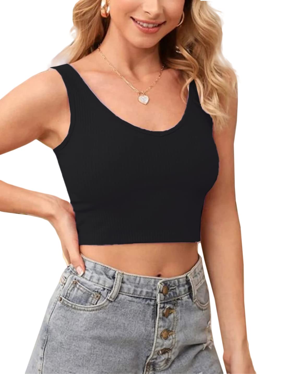 Women's Workout Crop Tank Tops - Sleeveless Ribbed Fitness Shirts for Yoga, Gym & Running | Breathable Athletic Wear for Summer Sports & Casual Outfits
