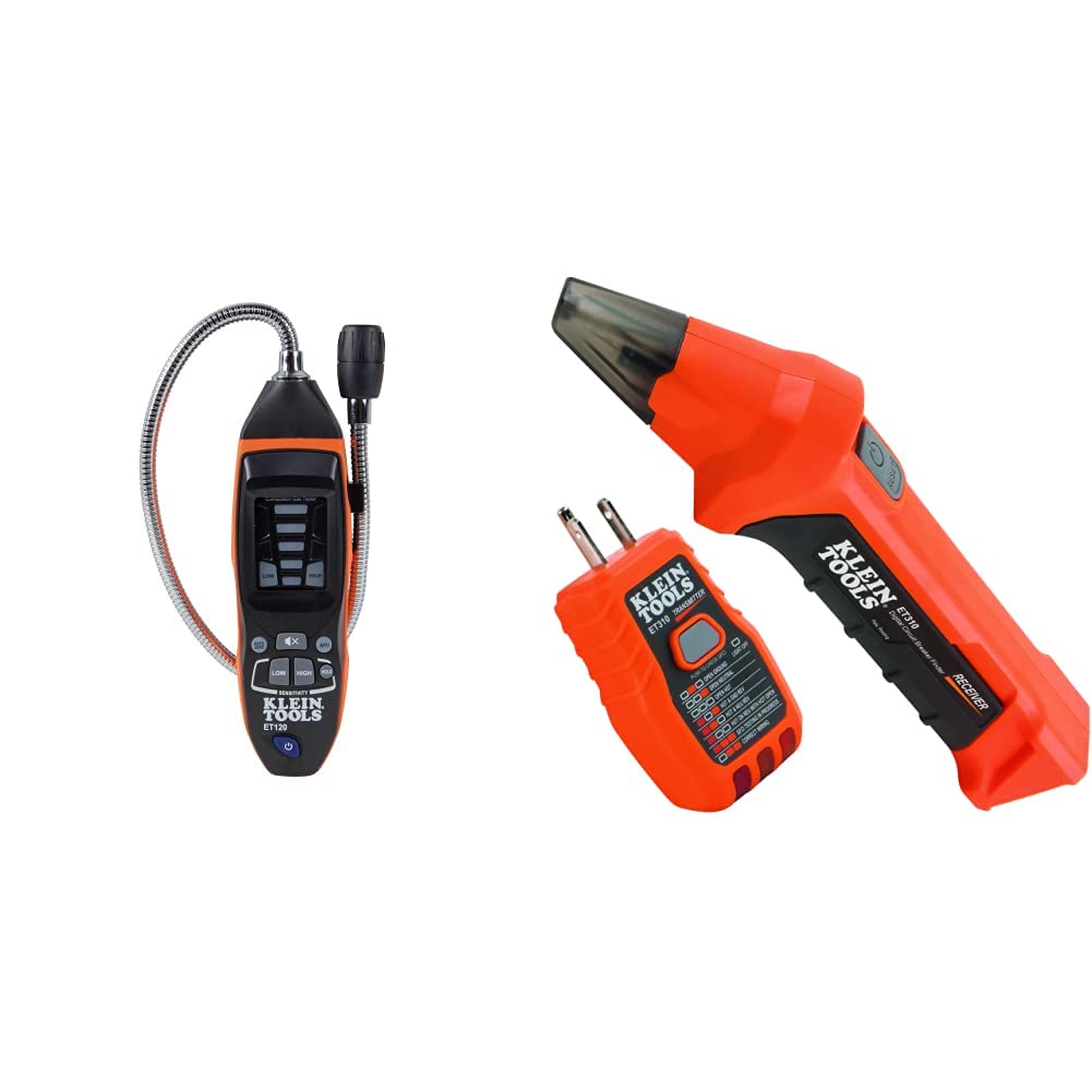 **Klein Tools ET120 Combustible Gas Leak Detector & ET310 AC Circuit Breaker Finder with GFCI Outlet Tester - Professional HVAC, Electrical Safety Testing for Home & Industrial Use**