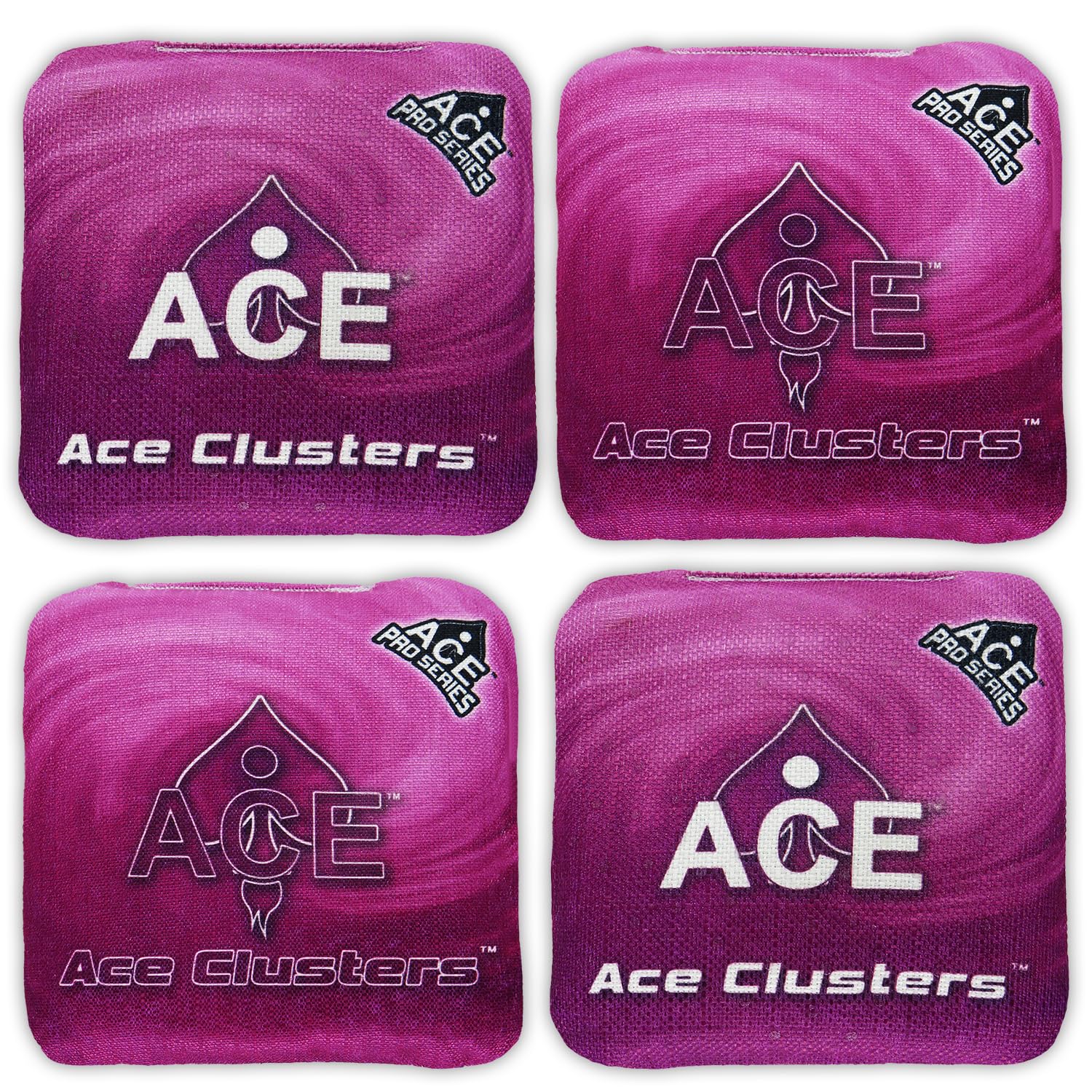 Ace Clusters ACE Pro Cornhole Bags Set of 4 with PRO Kit - Premium Dual Sided All-Weather Slick Stick & Cluster Pad Technology - Includes Optional Break-in Service & Carrying Case - Perfect for Backyard Games, Tailgating, and Outdoor Parties