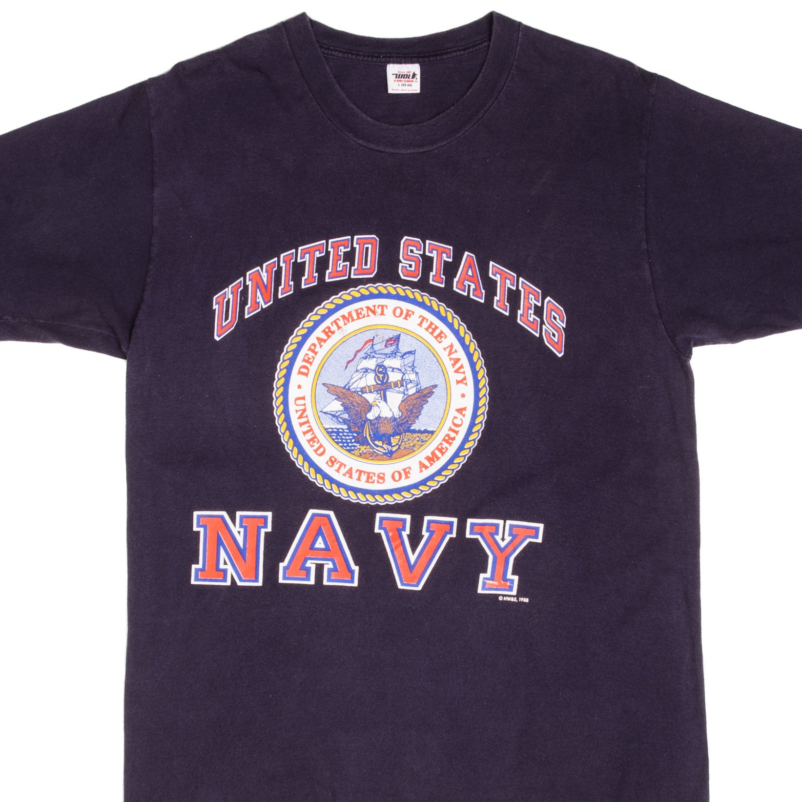 Vintage US Navy Tee Shirt 1988 - Authentic Retro Military T-Shirt, Size Large, Made in USA - Perfect for Casual Wear, Military Enthusiasts & Vintage Collectors