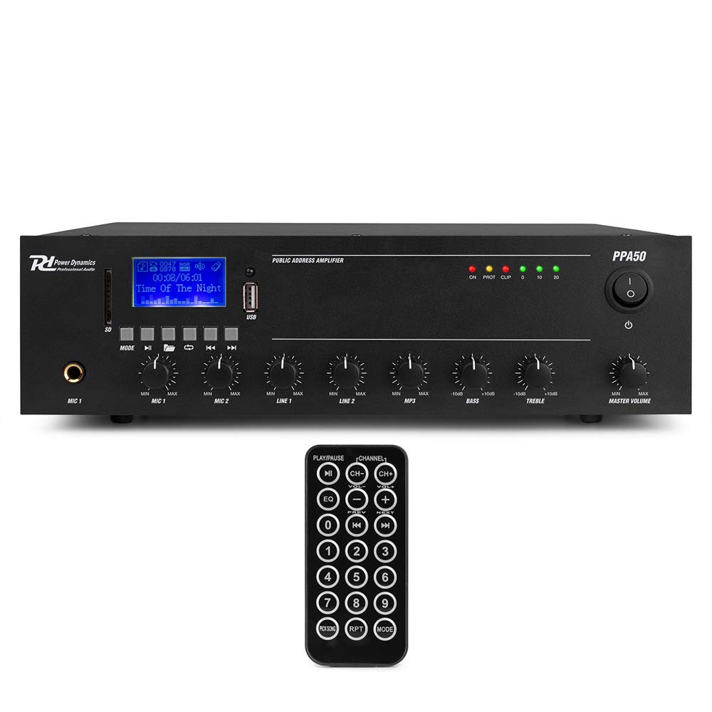 Power Dynamics 50W Bluetooth Mixer Amplifier with 4x 4