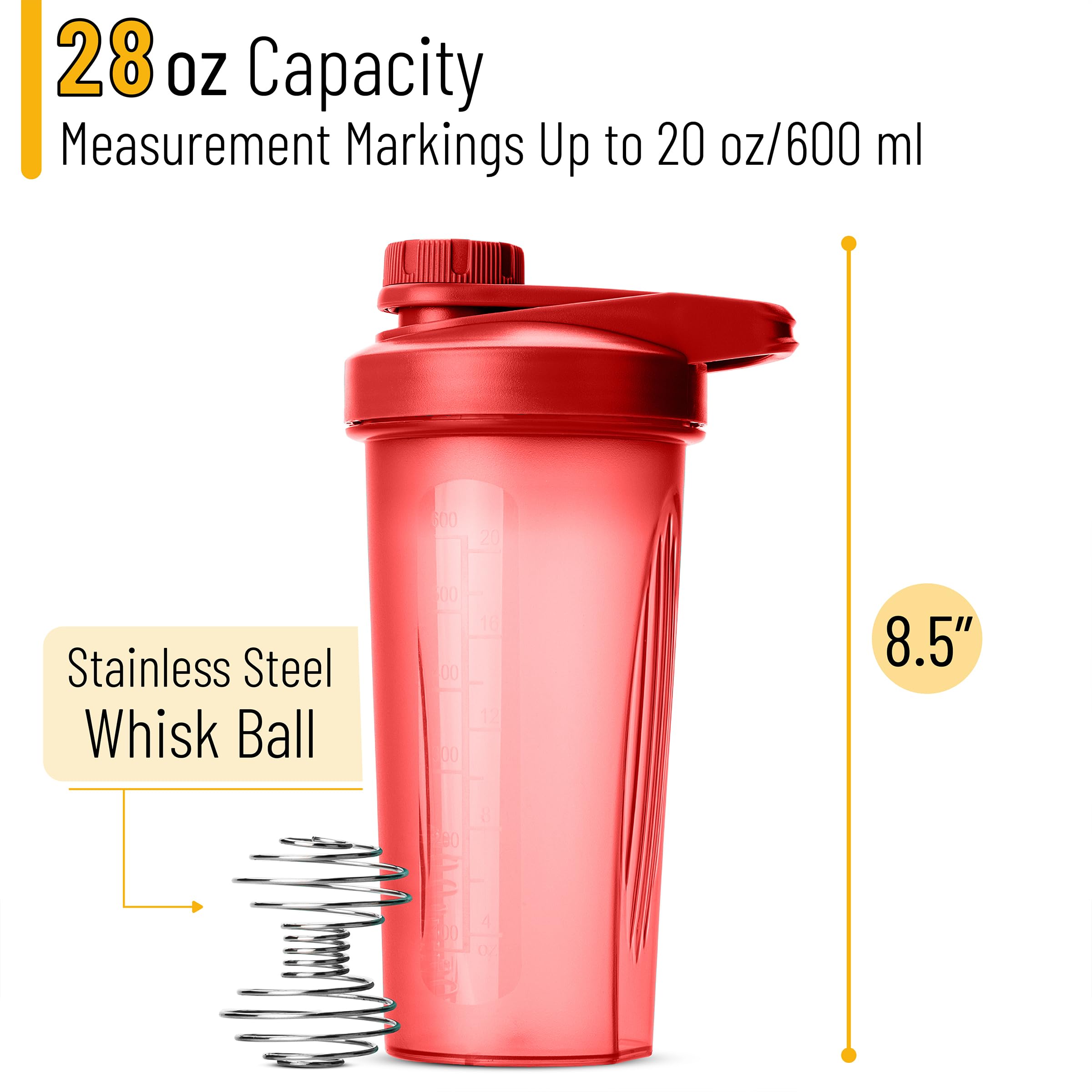 **Mr. Pen 28 oz Protein Shaker Bottle with Twist Cap & Wire Whisk Ball - Red Mixer Bottle for Protein Powder, Pre-Workout & Smoothies - Perfect for Gym, Fitness & On-the-Go Nutrition**