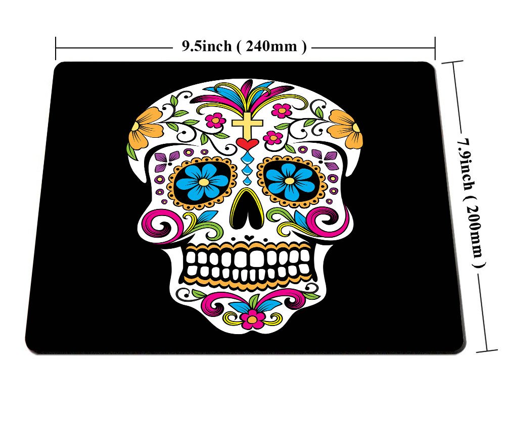 Custom Sugar Skull Gaming Mouse Pad - Non-Slip Rubber Base, Large Rectangle Mouse Mat for PC & Laptop - Perfect for Gaming, Office Work & Graphic Design