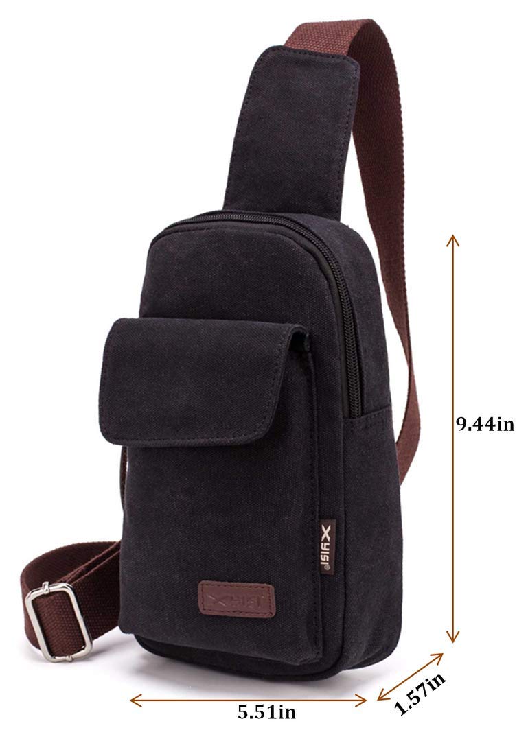 Wxnow Canvas Sling Bag Crossbody Backpack for Women & Men - Lightweight Chest Shoulder Bag for Travel, Hiking & Daily Use
