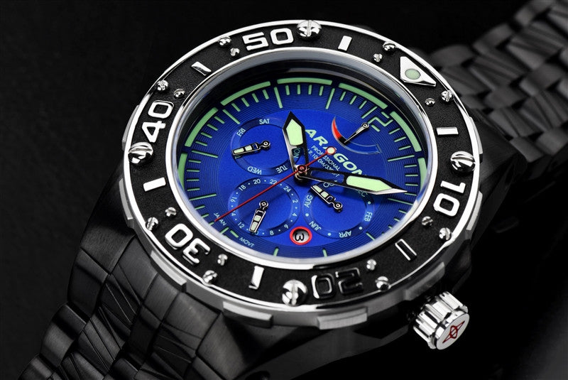 ARAGON Enforcer 9100 A162BLU Men's Dive Watch - 200M Waterproof, Luminous Hands, Stainless Steel Case for Scuba Diving, Swimming & Outdoor Adventures