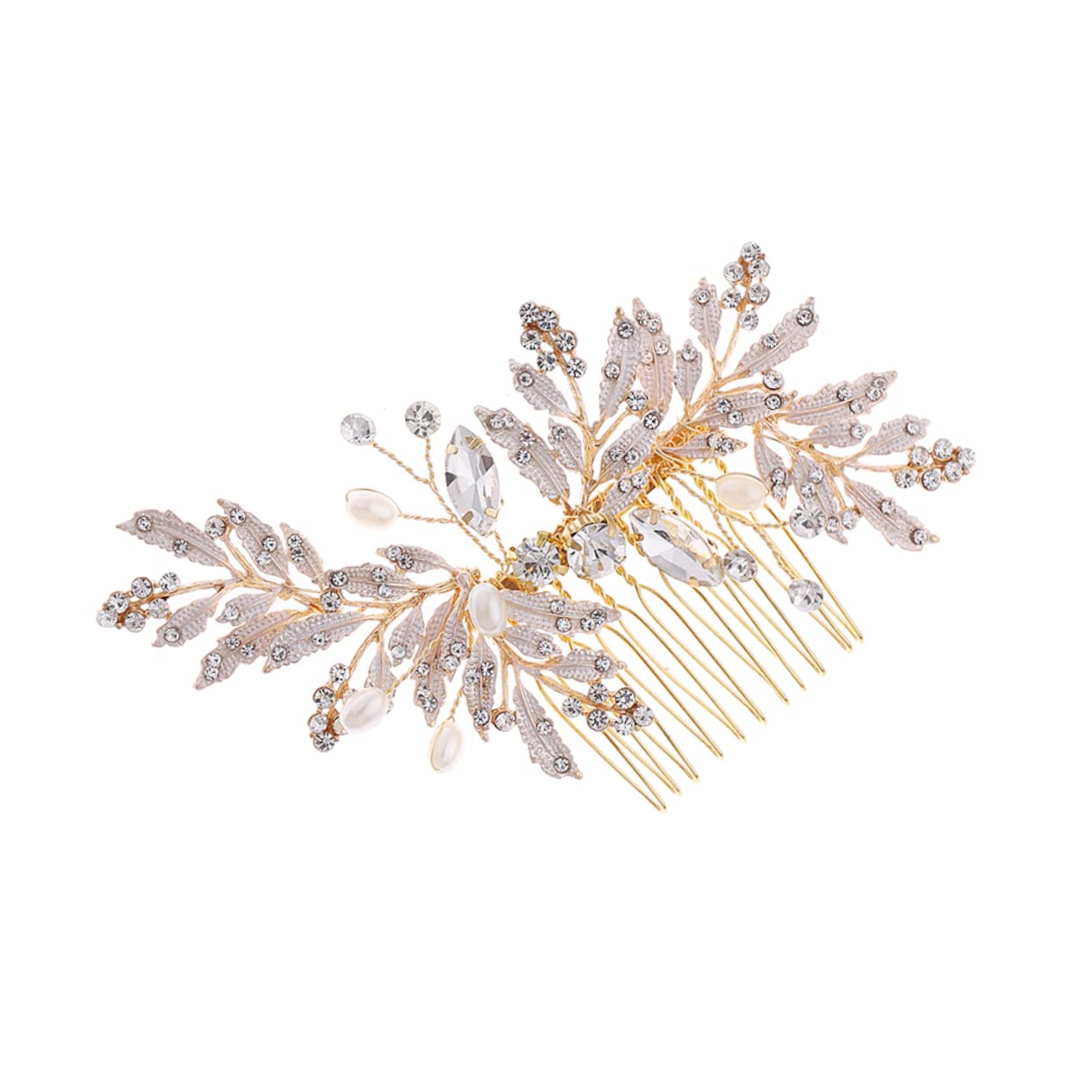 FOMIYES Crystal Hair Comb for Bride - Silver Rhinestone Hair Clip with Pearls, Vintage Bridal Hair Accessories for Wedding, Prom & Special Occasions