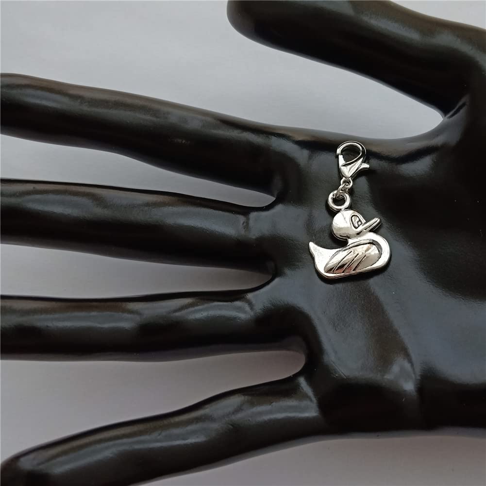 2 Pcs Duck Charms for Jewelry Making - DIY Bracelet Pendants & Necklace Accessories - Perfect for Crafting, Gifts, and Kawaii Fashion