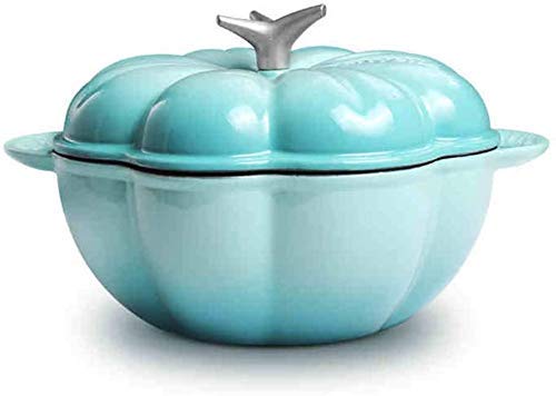 Sooiy 3L Creative Pumpkin Cast Iron Enamel Stew Pot - Thickened Healthy Cookware Casserole for Picnic, Camping & Outdoor Cooking (Orange) - Durable Enameled Dutch Oven for Soups, Stews & Baking