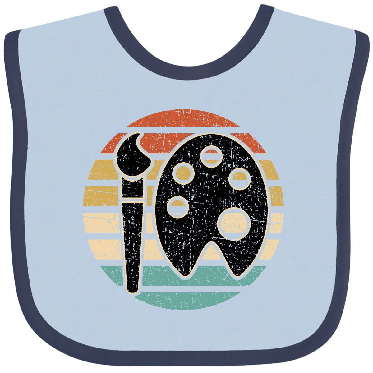 Inktastic Artist Retro Sunset Art Teacher Baby Bib - Soft Cotton Drool Bib for Infants & Toddlers - Perfect for Feeding, Teething, and Playtime
