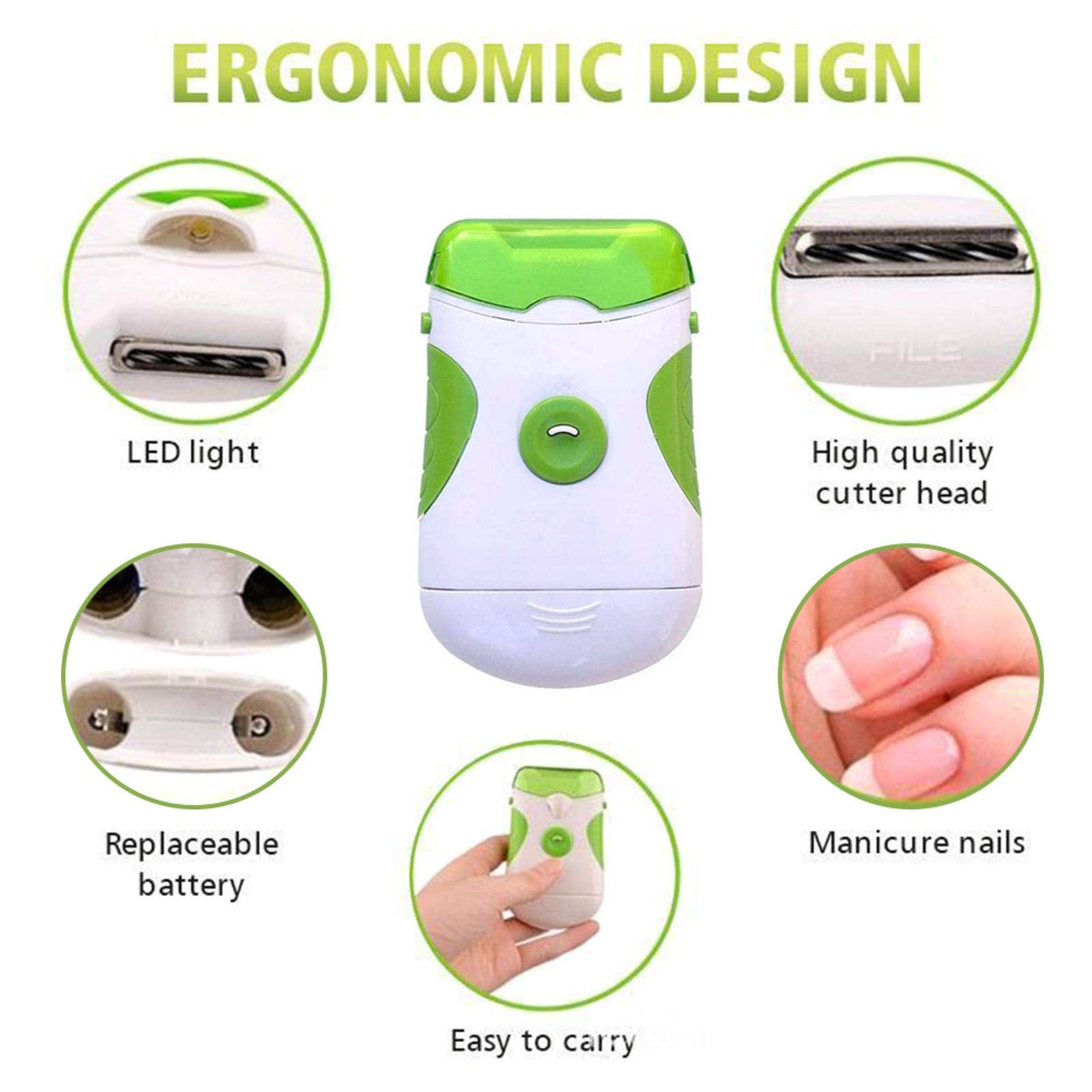 Electric Nail Trimmer & Clipper Set for Adults & Kids - 2-in-1 Manicure Pedicure Tool with Nail File - Safe Electric Nail Cutter for Newborns, Babies & Adults - Perfect for Home Use, Travel & Salon Care