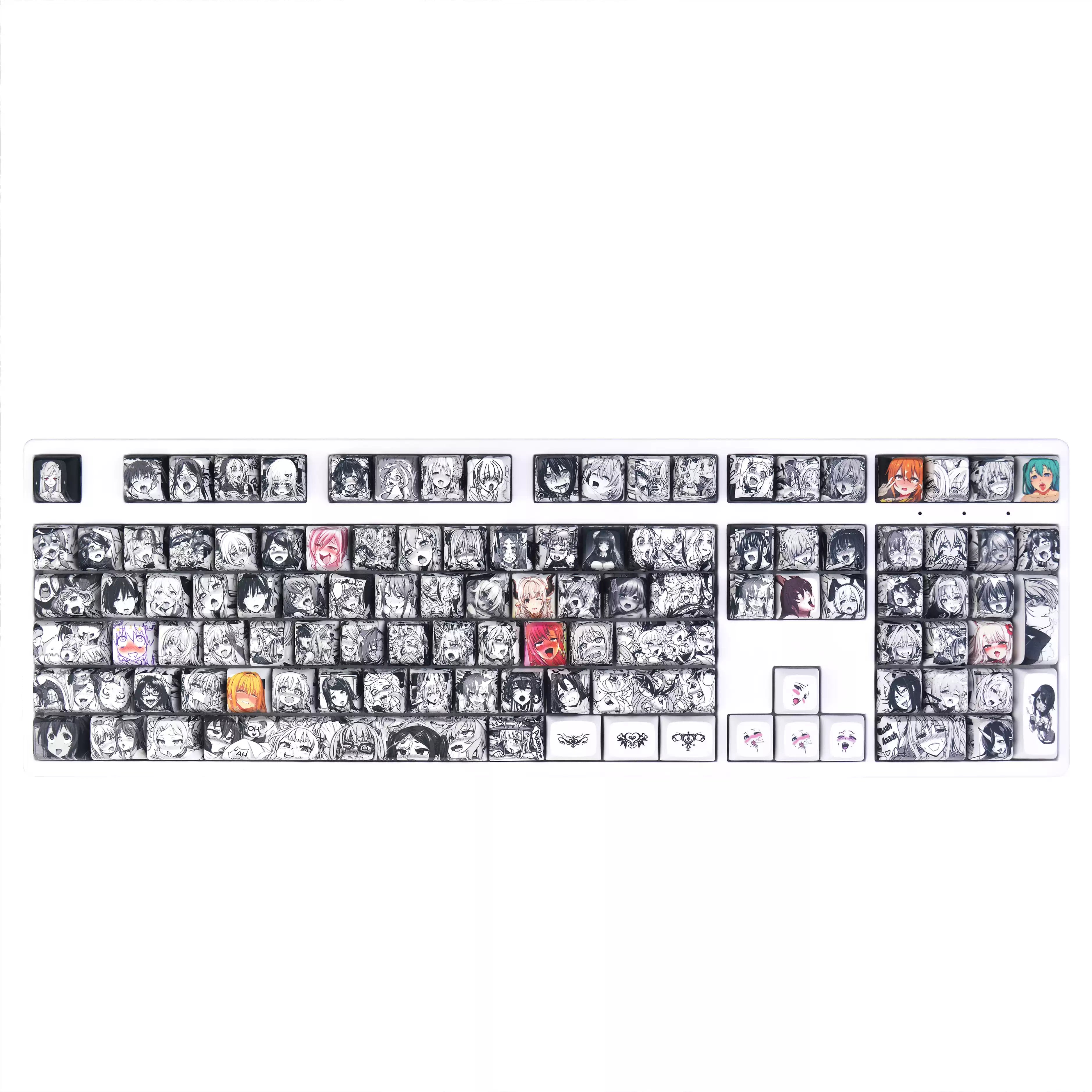 Anime Girl Keycap Set - Sublimation PBT Mechanical Keyboard Keycaps for Custom Gaming & Typing - Perfect for Anime Fans & PC Enthusiasts - Use for Gaming, Typing, and Keyboard Customization