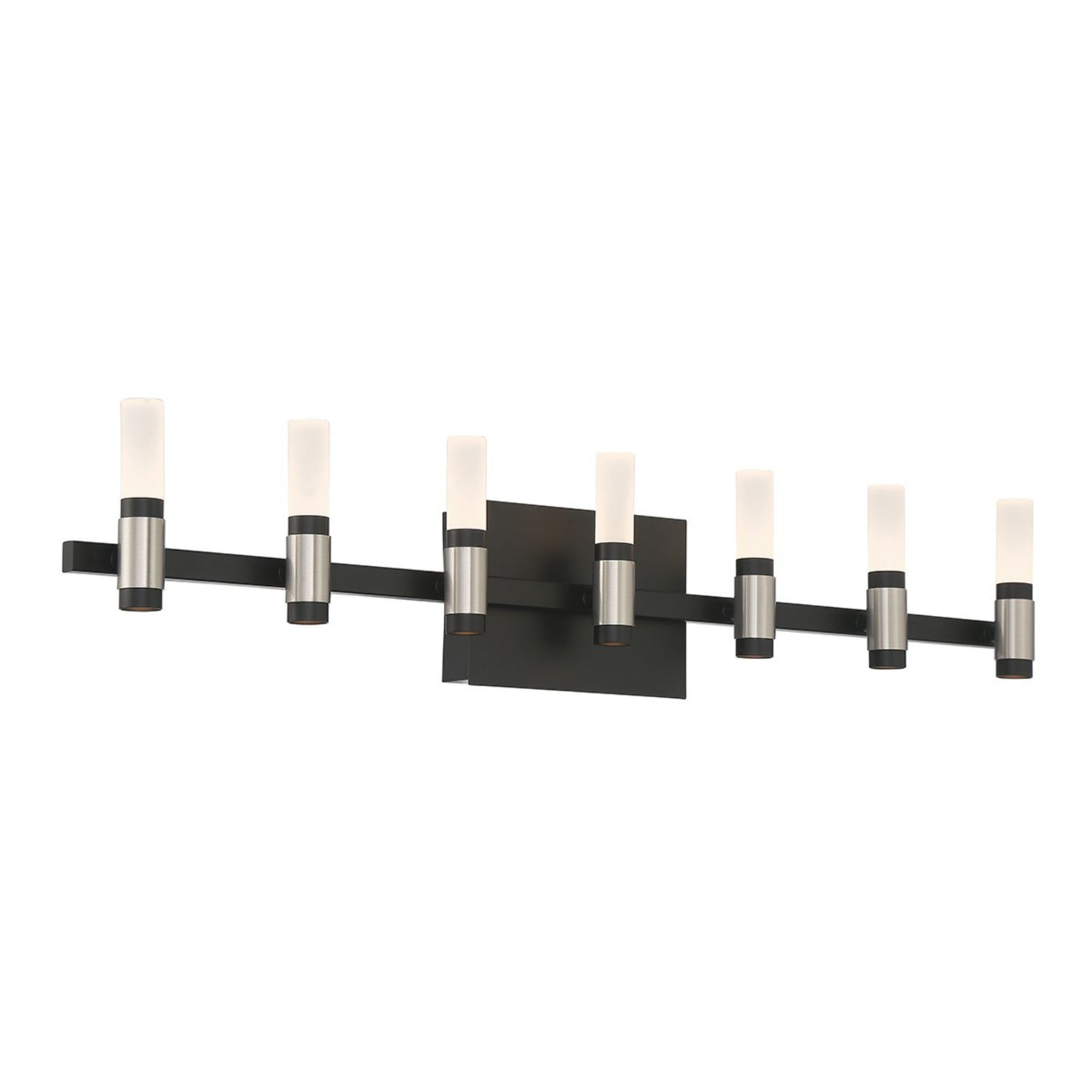 Albany 7-Light 32 LED Vanity Mirror with Silver & Black Finish - Perfect for Bathroom Makeup & Dressing Room Lighting