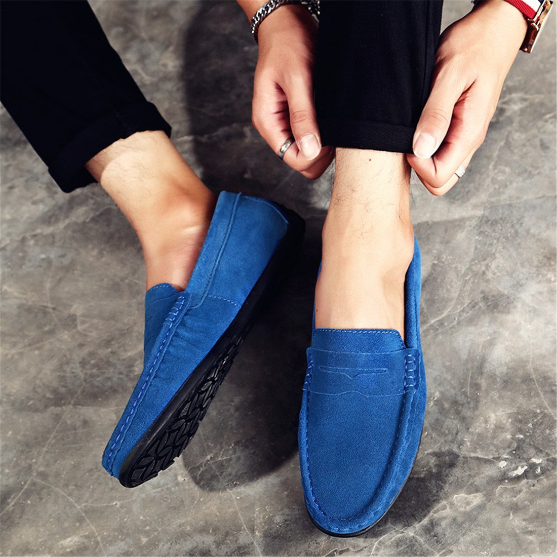 Stylish Men's Suede Leather Penny Loafers - Comfortable Slip-On Driving Moccasins & Boat Shoes for Casual Wear, Office & Outdoor Activities