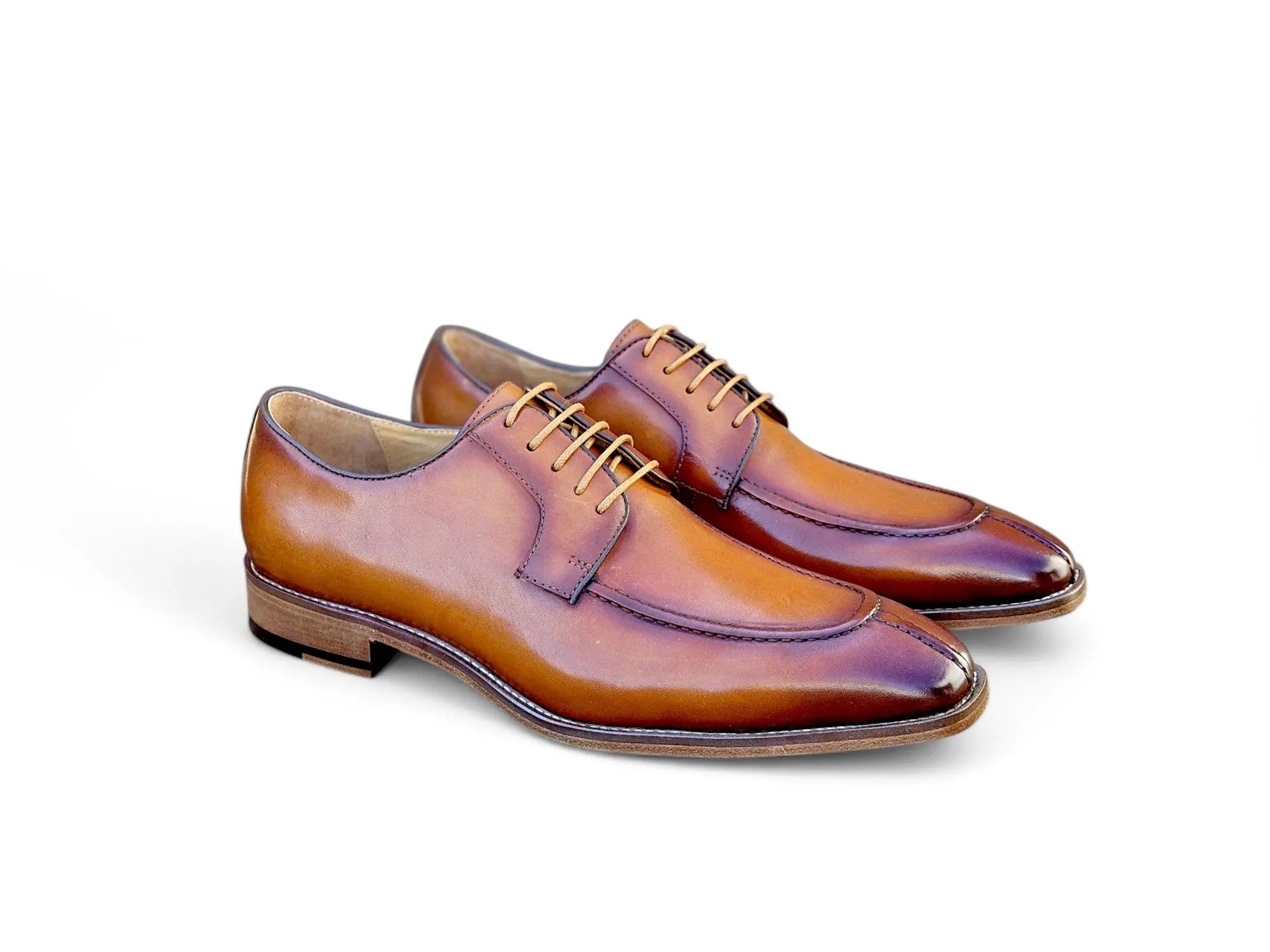 Premium Leather Moc Toe Oxford Shoes for Men - Comfortable & Stylish Dress Shoes for Business, Office, and Formal Occasions