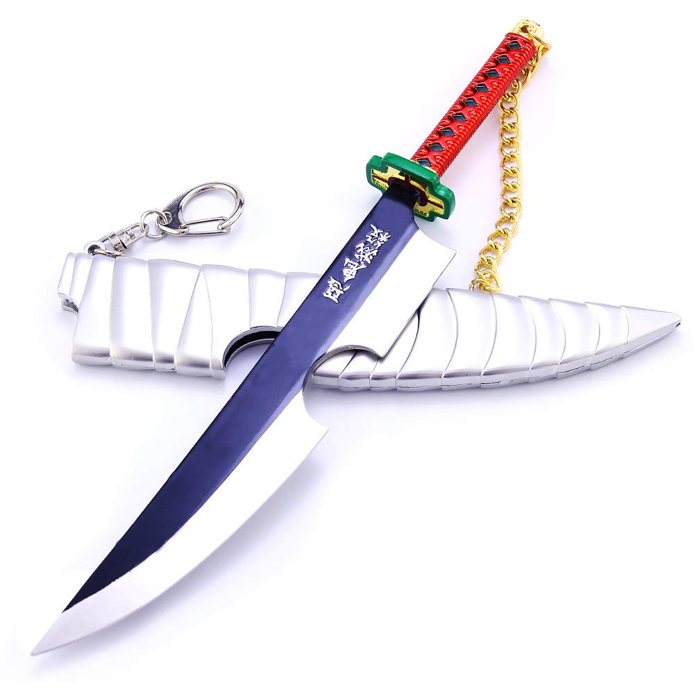 Demon Slayer Sword Keychain - Uzui Tengen Cosplay Metal Key Pendant - Anime Prop Weapon Model - Japanese Anime Gift & Toy for Fans and Collectors - Perfect for Cosplay Events, Keychain Decorations, and Anime Enthusiast Gifts