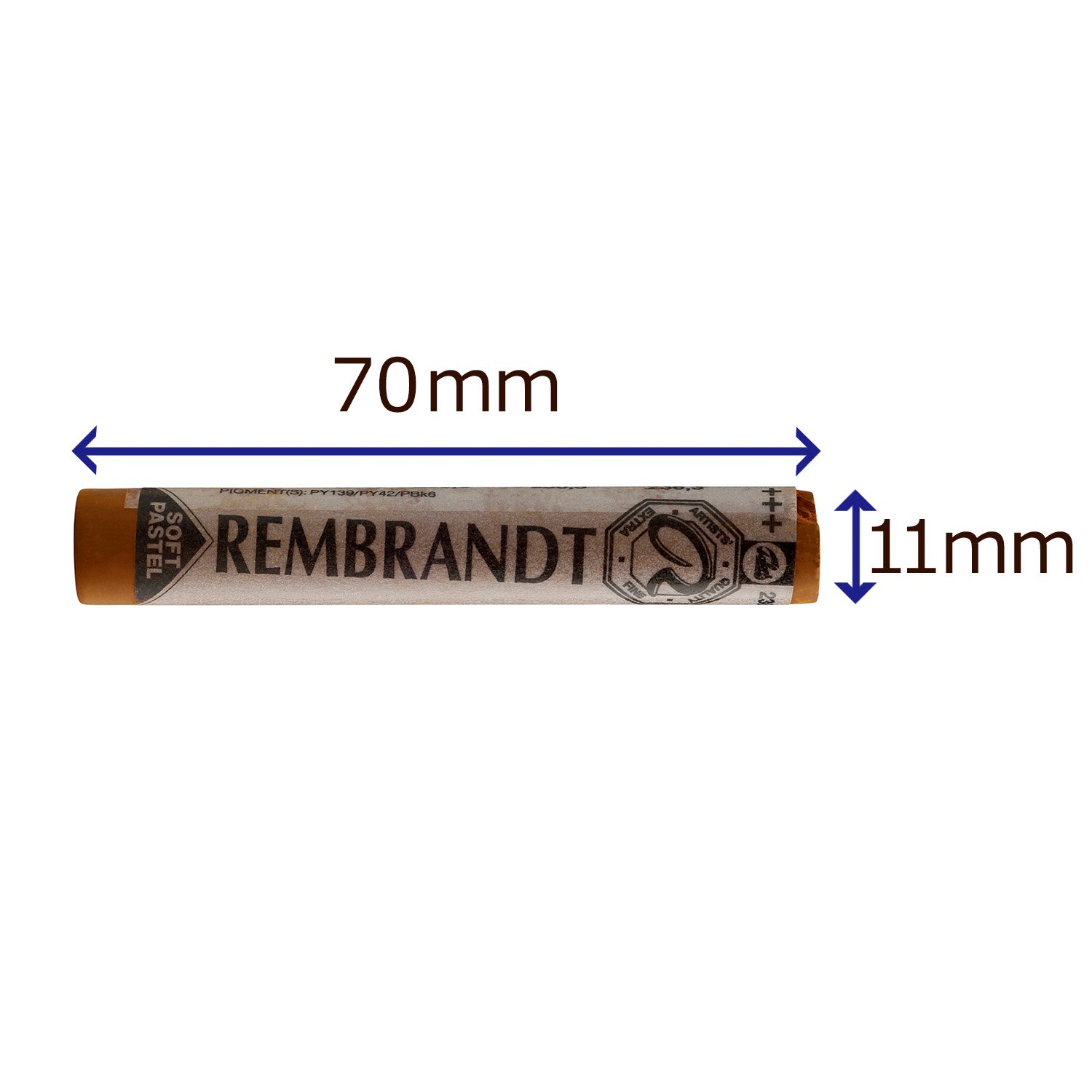 Rembrandt Soft Round Pastels - Light Orange 236.3 - Professional Artist Pastel Sticks for Drawing & Sketching - Ideal for Portraits, Landscapes & Fine Art