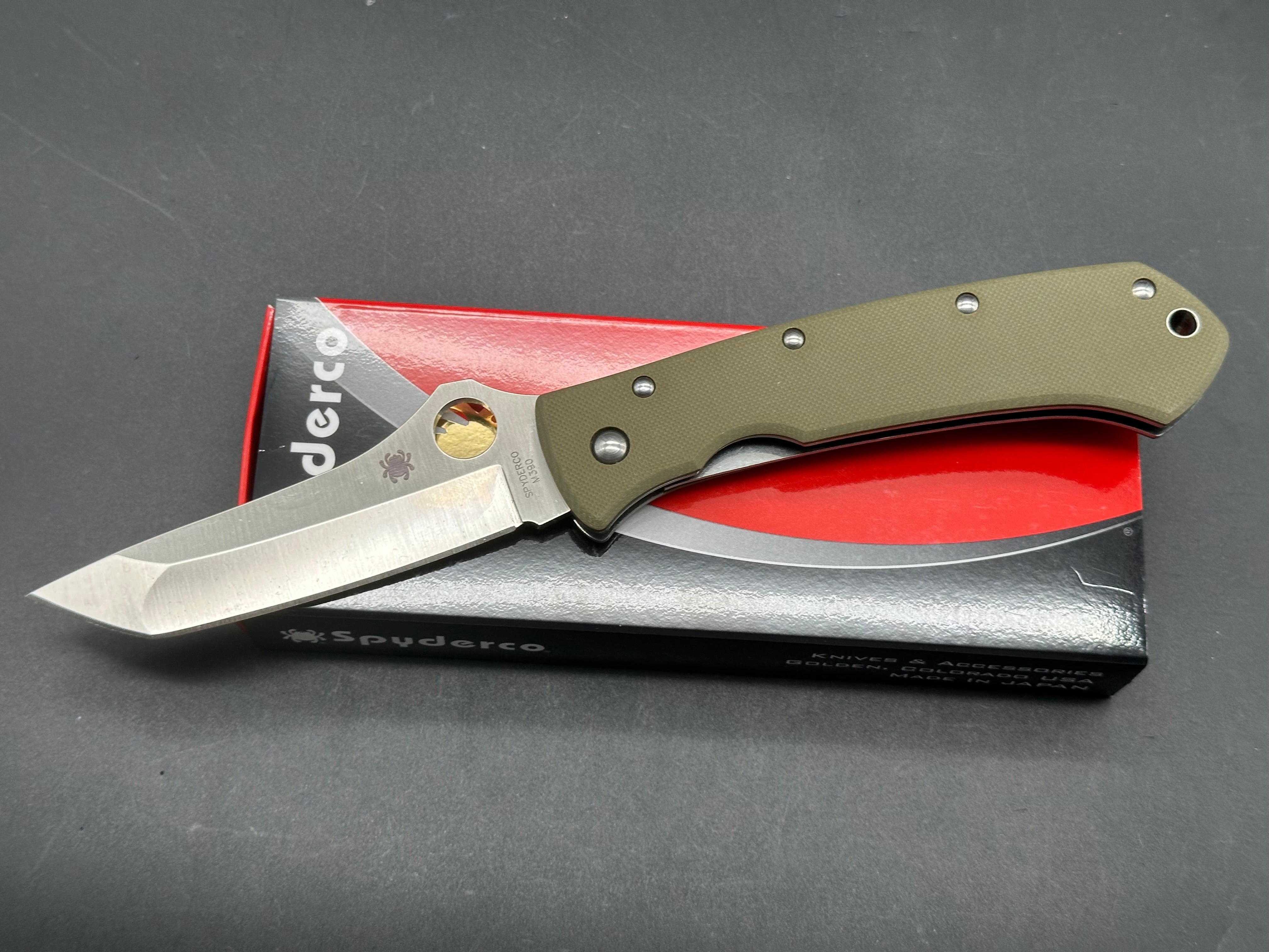 Spyderco Lum Tanto Folding Knife - BHQ Exclusive Tactical EDC Pocket Knife for Outdoor, Camping & Survival Use