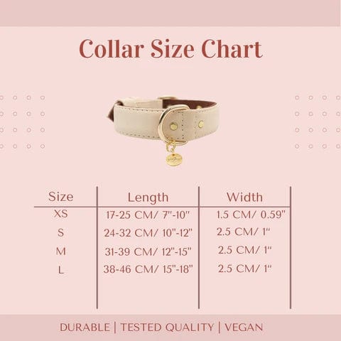 Vegan Leather Dog Collar - Eco-Friendly Piñatex® Material | Beige | Perfect for Daily Walks, Training & Fashion Accessories