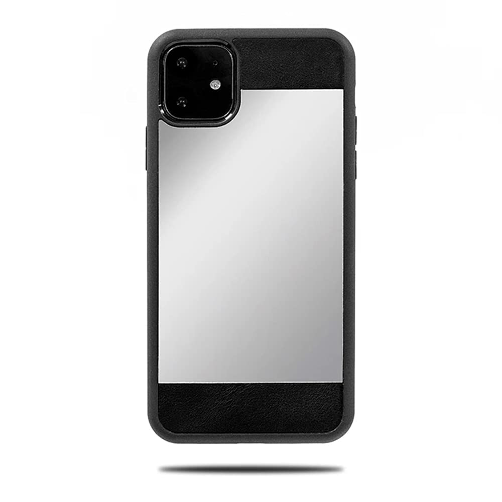 Premium Kulor Leather Case for iPhone 11 Pro - Slim Fit Black Top-Grain Leather Cover with Mirror | Handmade Protective Snap-on Design | Perfect for Business, Travel & Everyday Use
